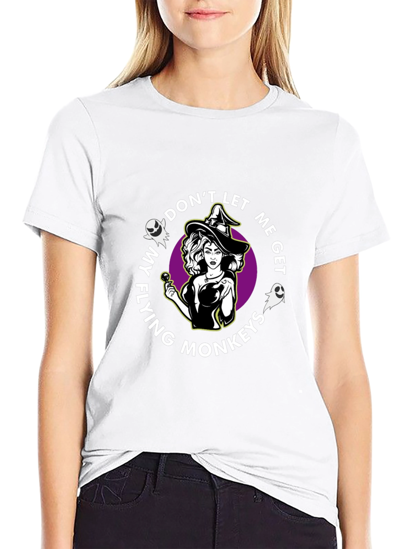 Witch Flying Monkeys Graphic Black T-Shirt