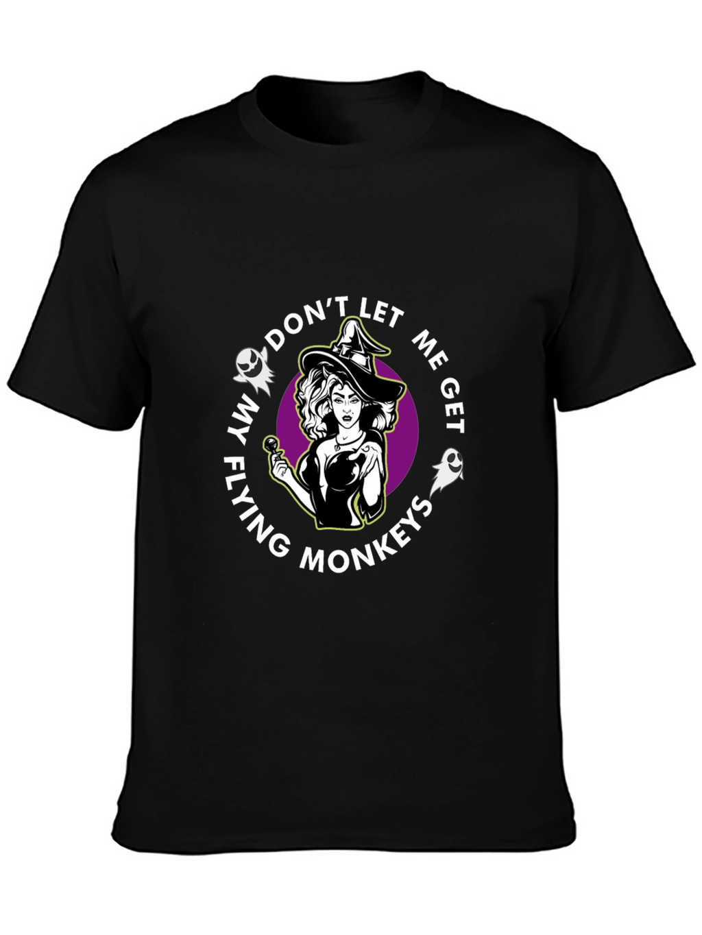 Witch Flying Monkeys Graphic Black T-Shirt