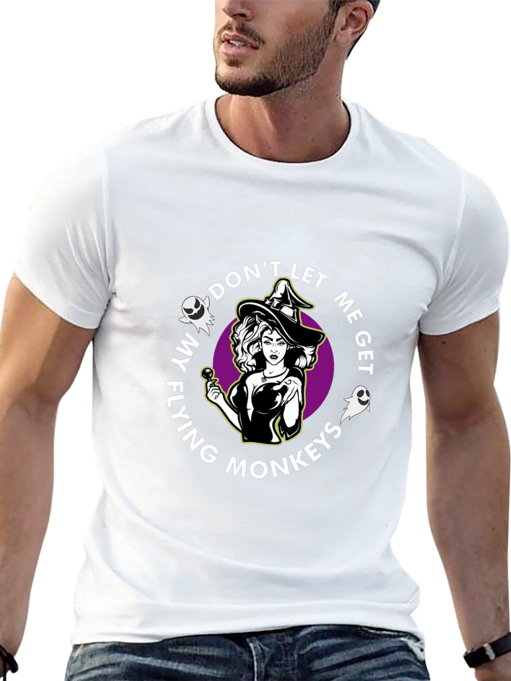 Witch Flying Monkeys Graphic Black T-Shirt