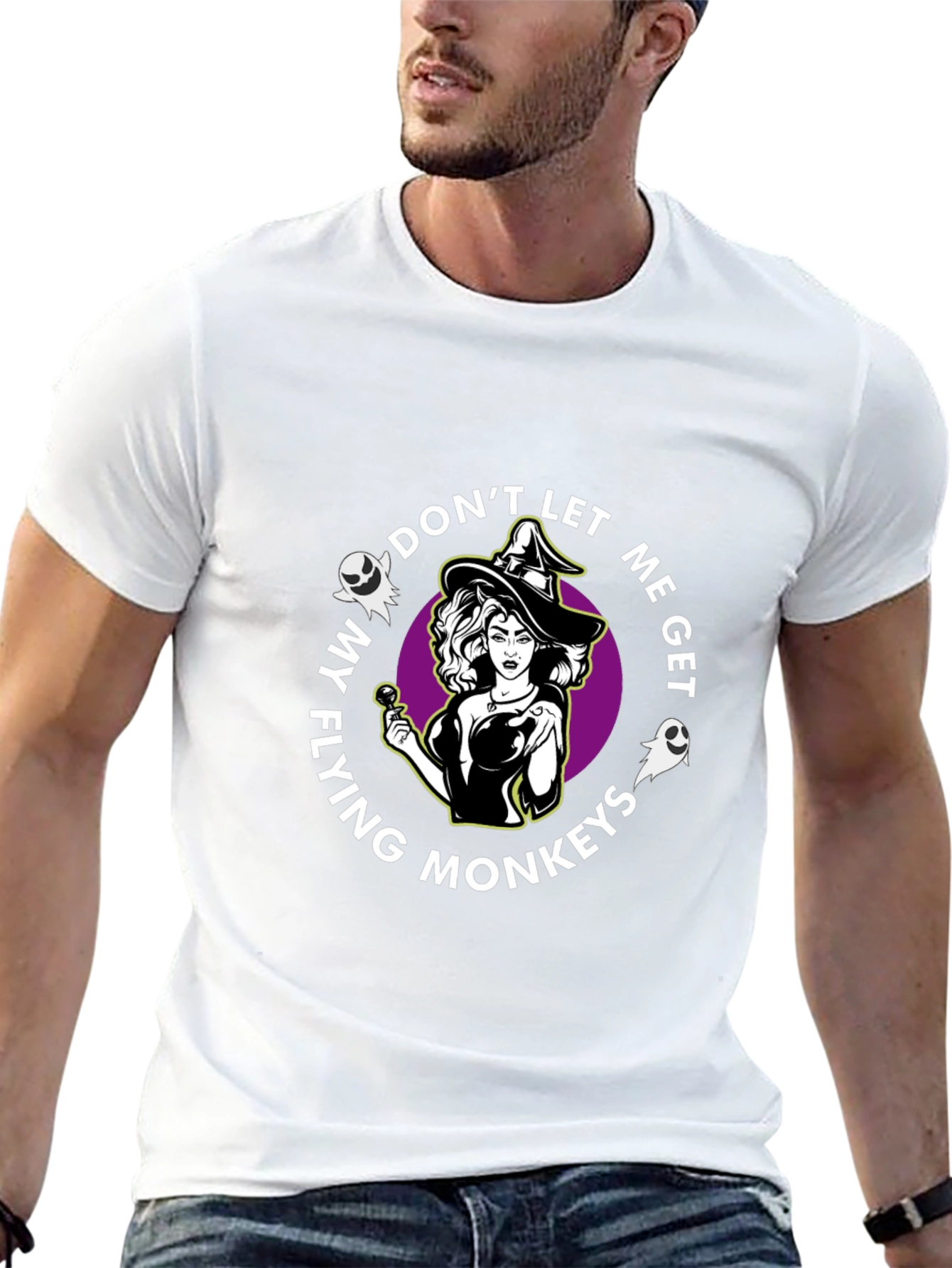 Witch Flying Monkeys Graphic Black T-Shirt