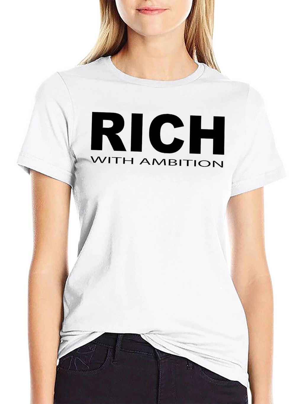 Rich With Ambition Graphic Tee - Stylish Black T-Shirt