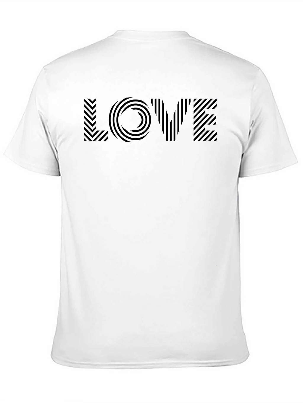 Geometric LOVE Graphic Tee - Stylish Black T-Shirt