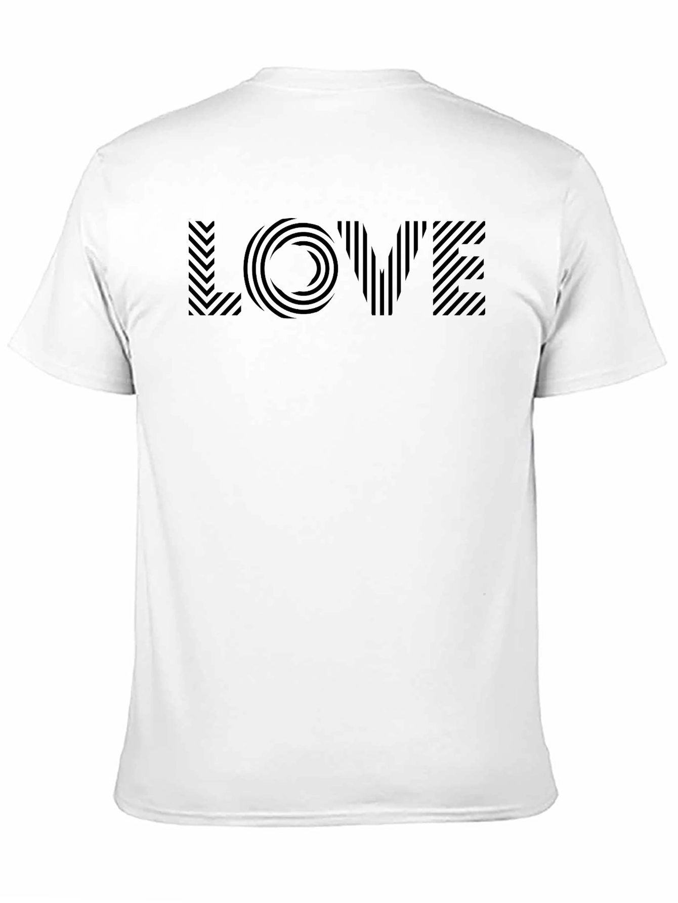 Geometric LOVE Graphic Tee - Stylish Black T-Shirt
