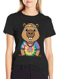 Hippie Beaver T-Shirt - Peace & Style