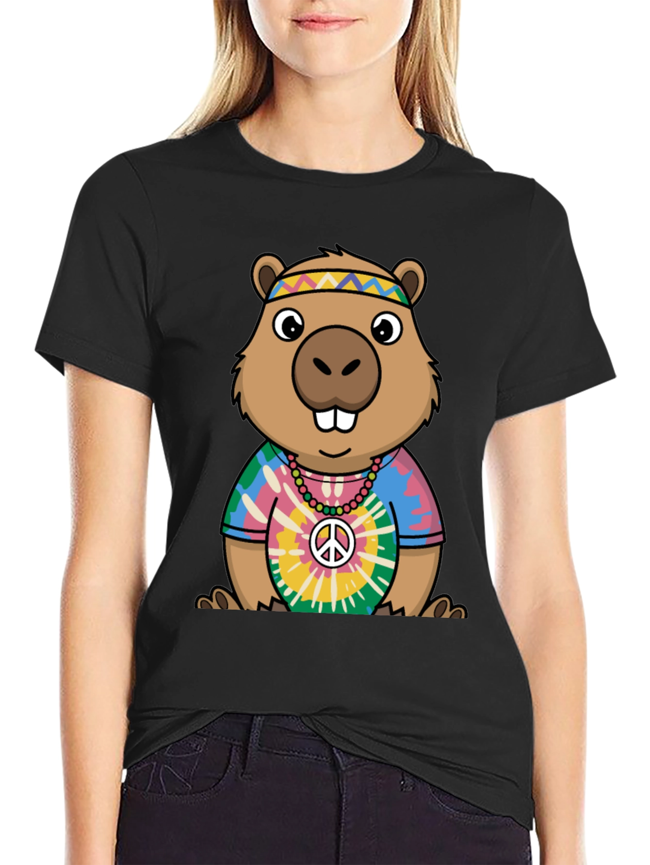 Hippie Beaver T-Shirt - Peace & Style