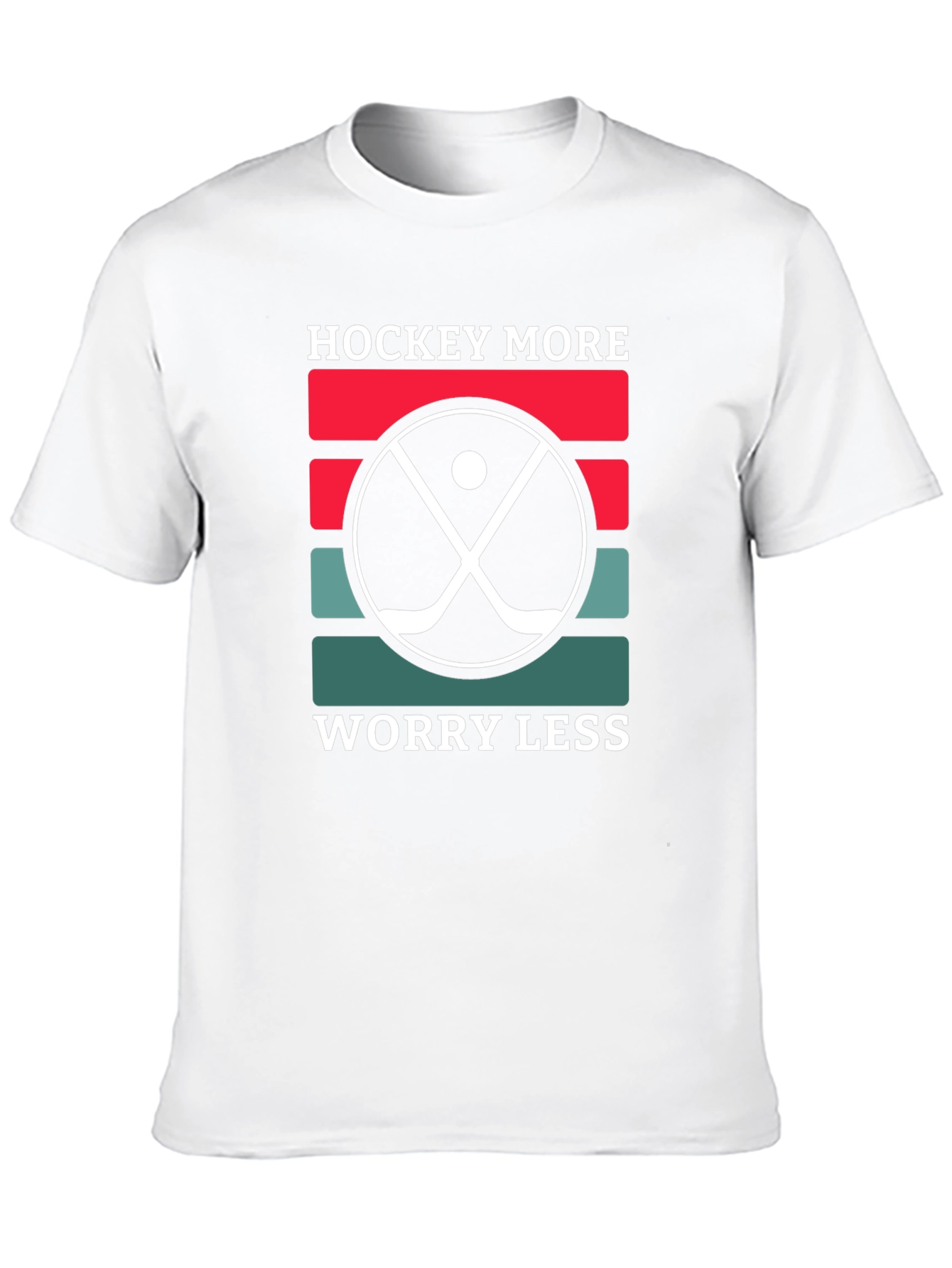 Hockey More Worry Less T-Shirt Novelty Tee