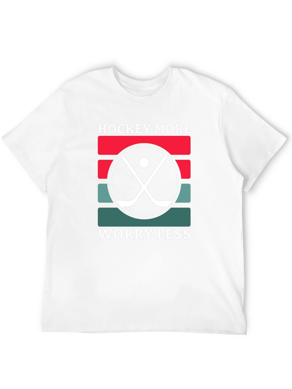 Hockey More Worry Less T-Shirt Novelty Tee