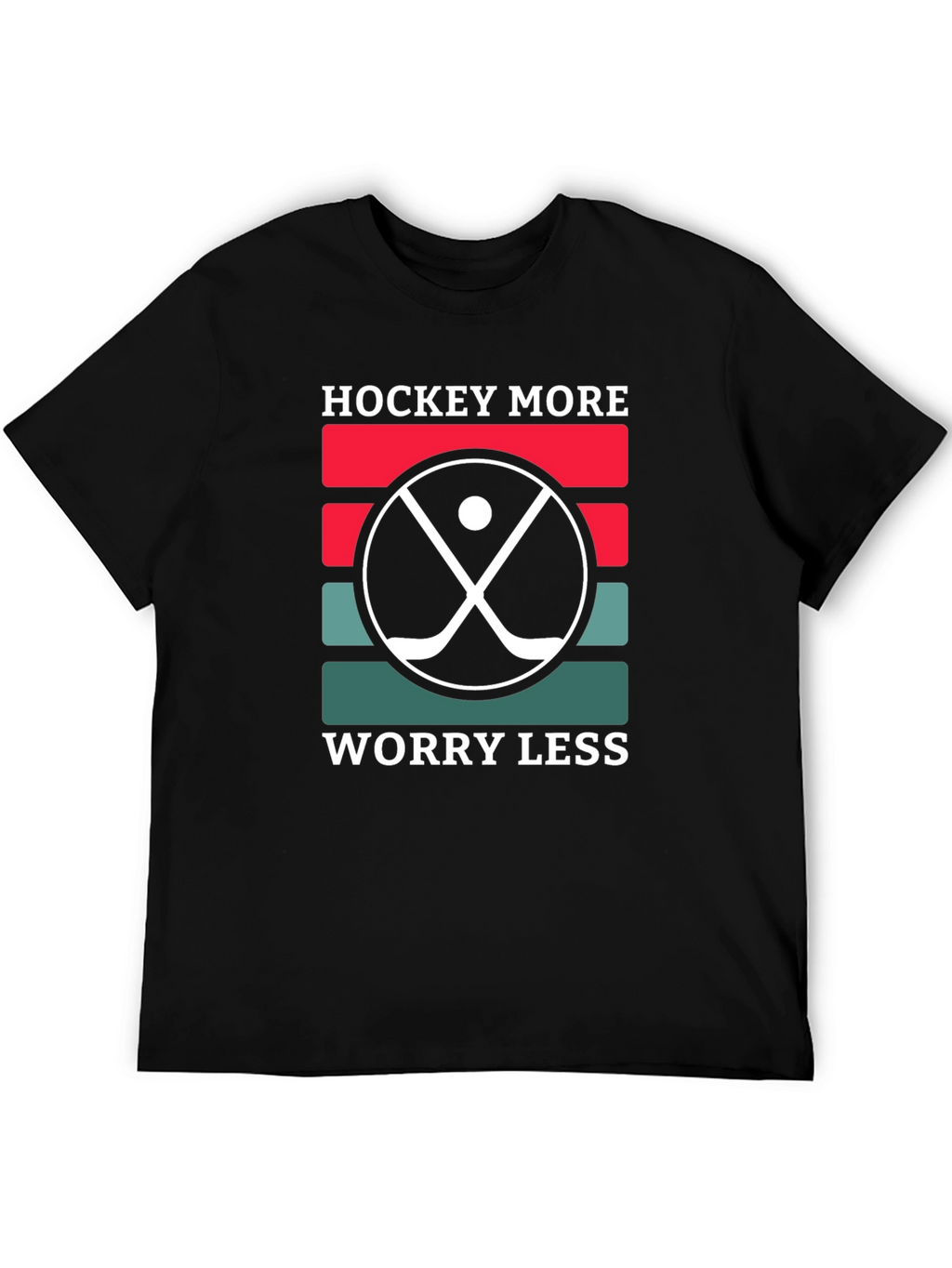 Hockey More Worry Less T-Shirt Novelty Tee