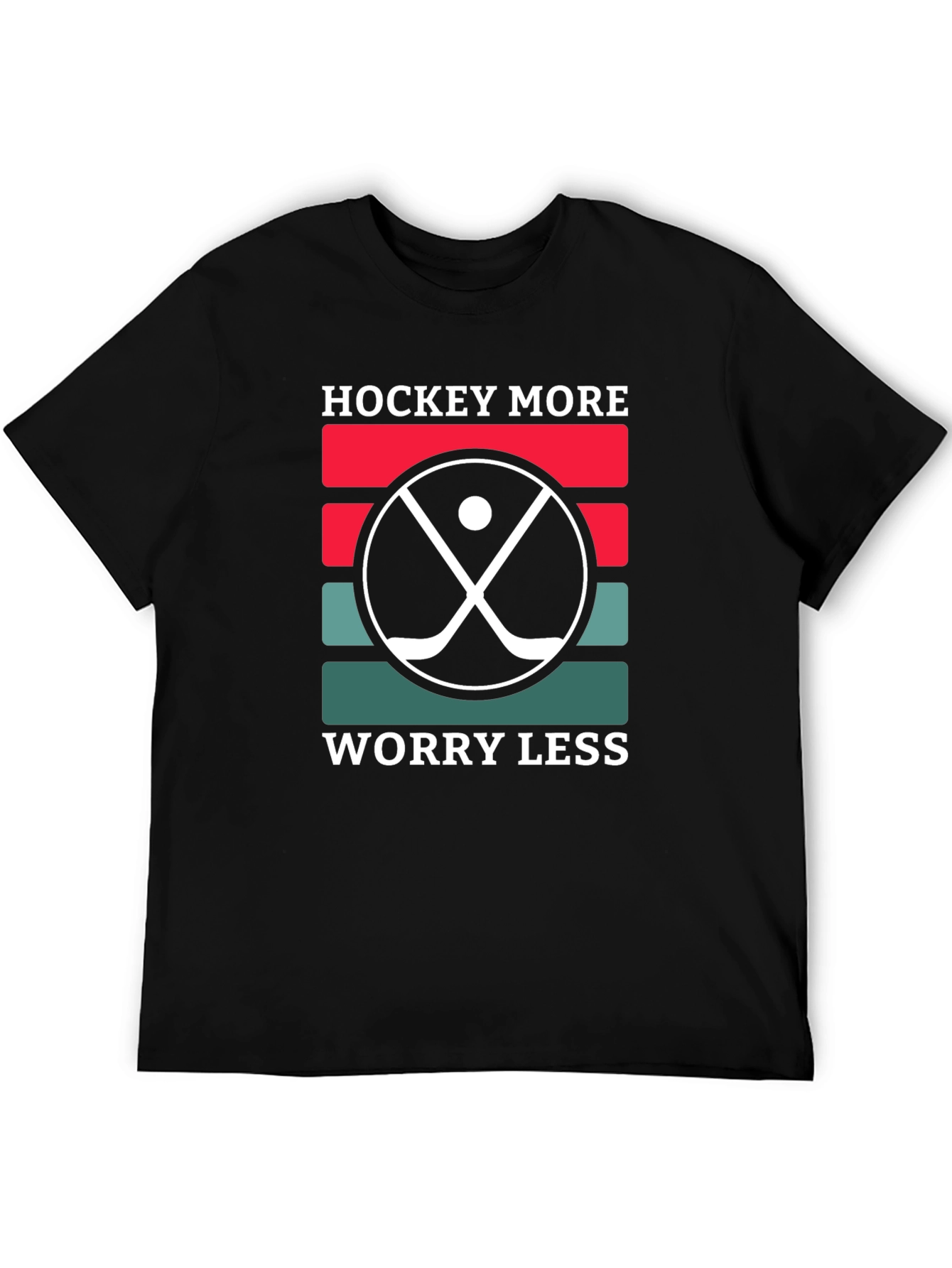 Hockey More Worry Less T-Shirt Novelty Tee