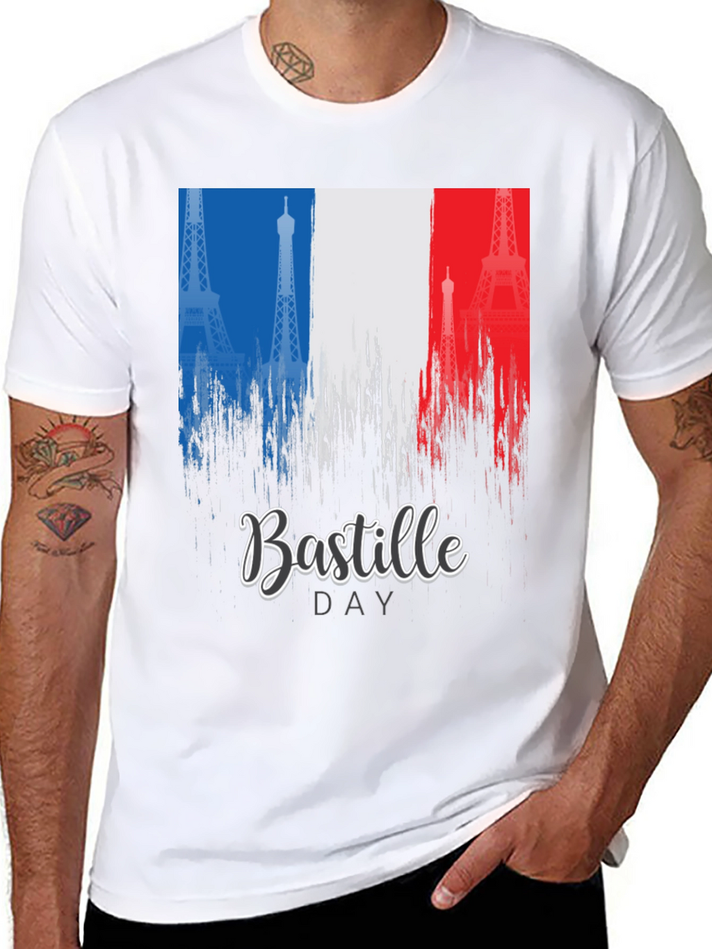 Bastille Day France Flag Eiffel Tower T-Shirt