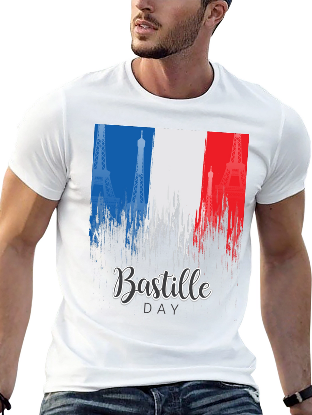 Bastille Day France Flag Eiffel Tower T-Shirt
