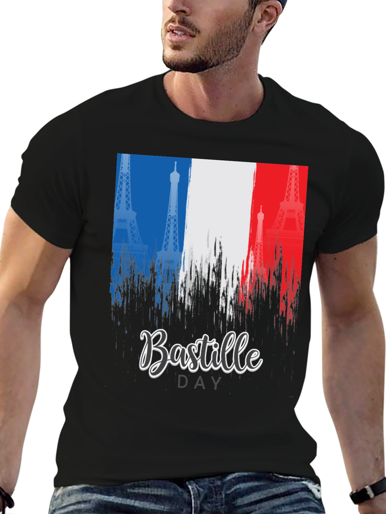 Bastille Day France Flag Eiffel Tower T-Shirt