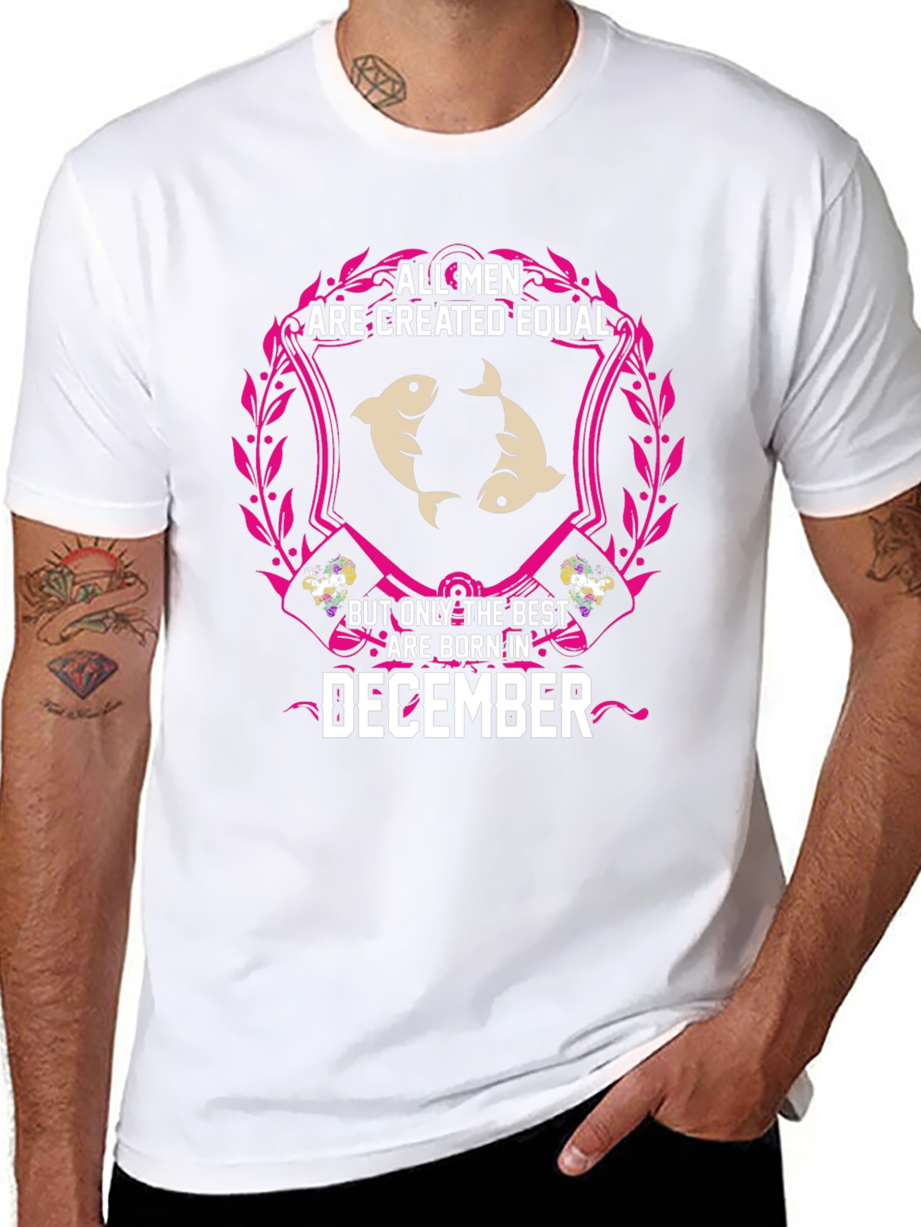December Birthday Pisces Mens T-Shirt