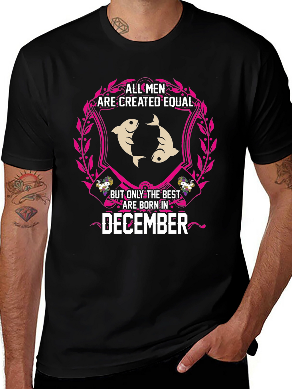 December Birthday Pisces Mens T-Shirt