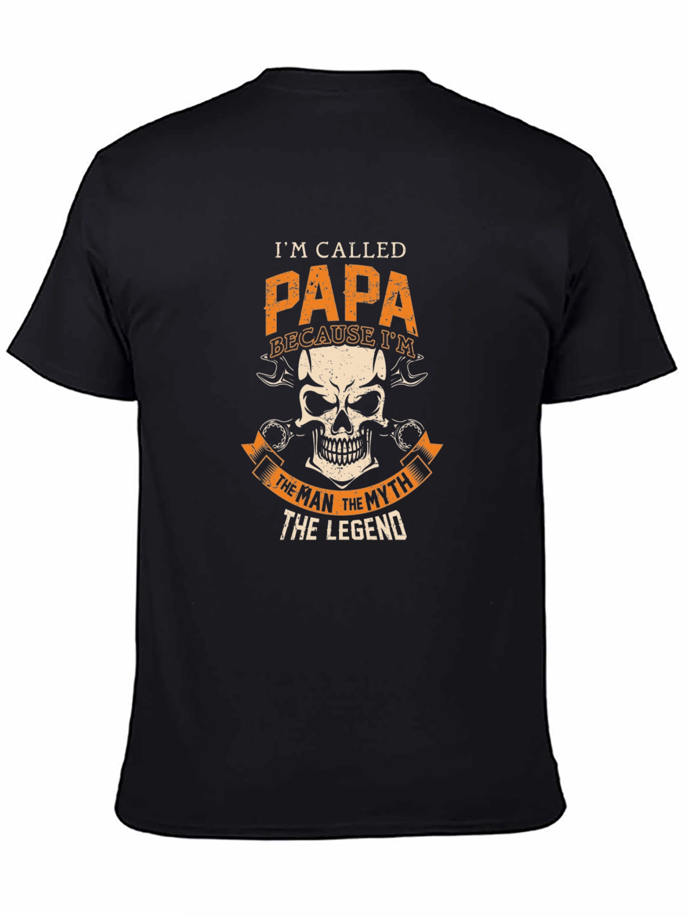 Papa the Legend Graphic Tee - Black Cotton T-Shirt