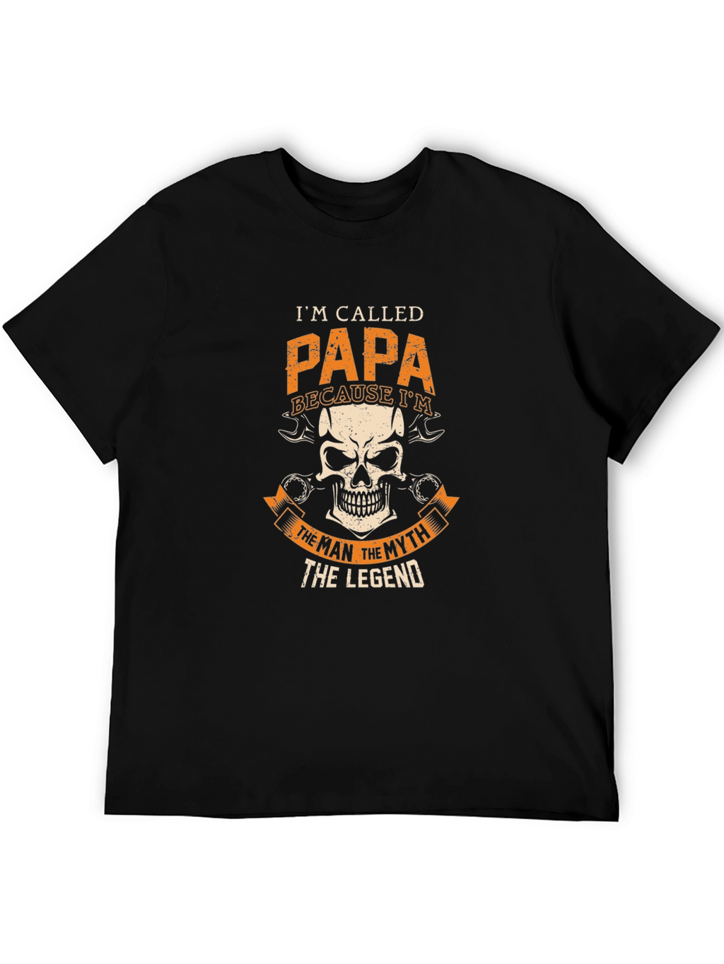 Papa the Legend Graphic Tee - Black Cotton T-Shirt