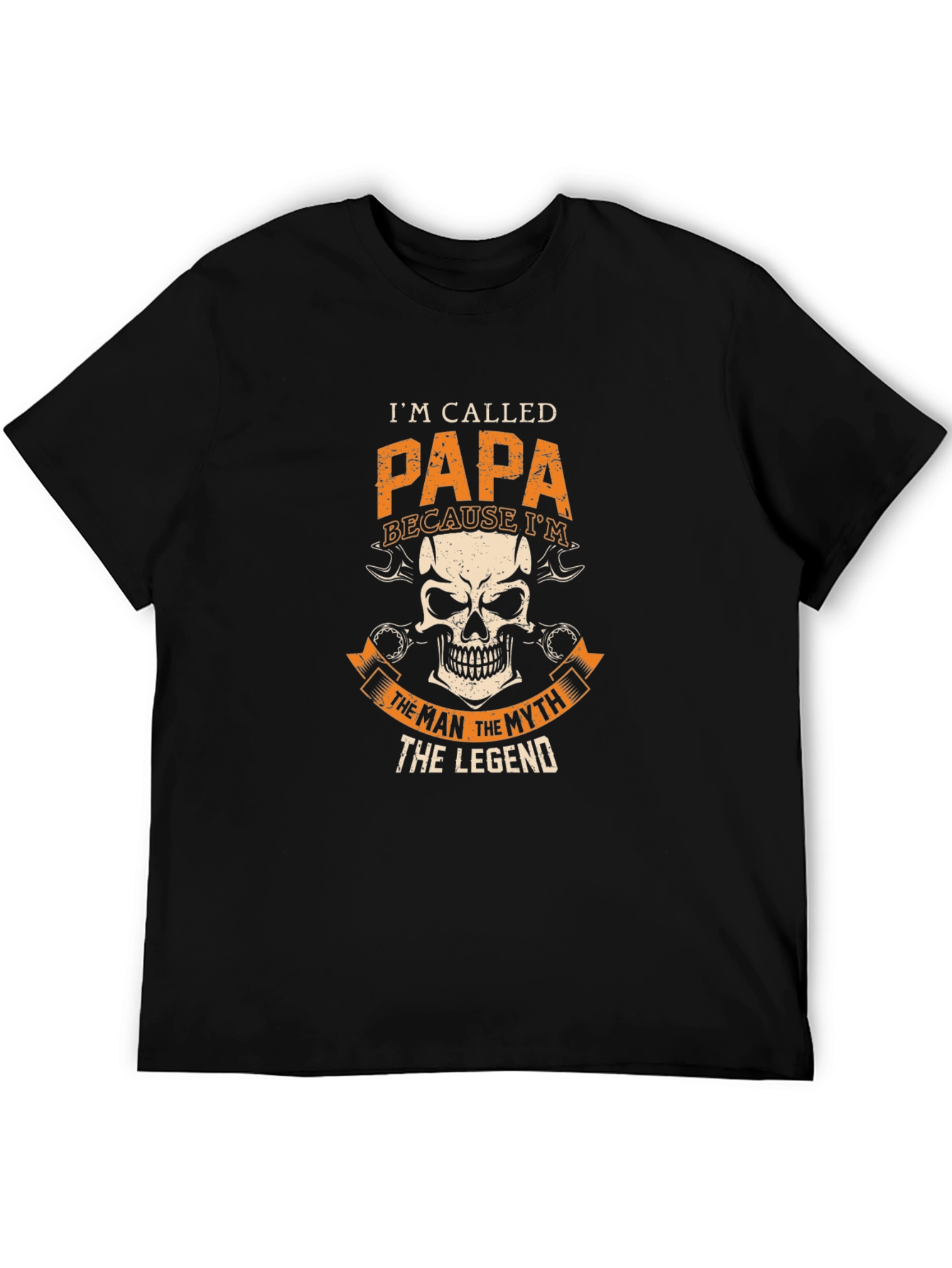 Papa the Legend Graphic Tee - Black Cotton T-Shirt