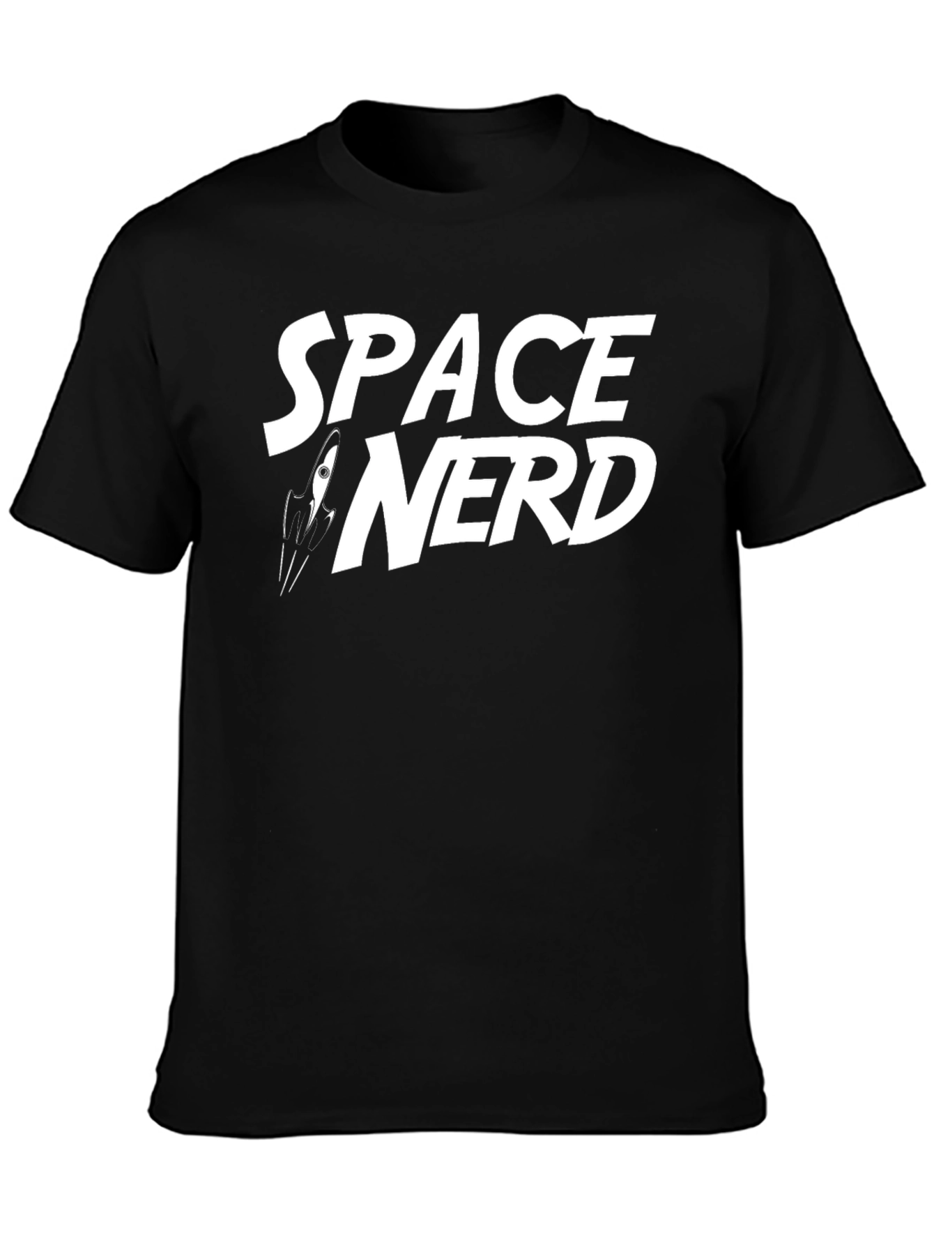 Space Nerd Graphic Tee - Black Cotton T-Shirt