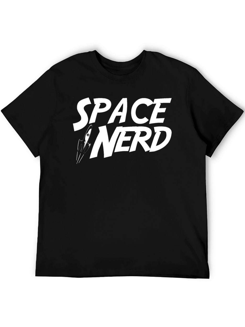 Space Nerd Graphic Tee - Black Cotton T-Shirt