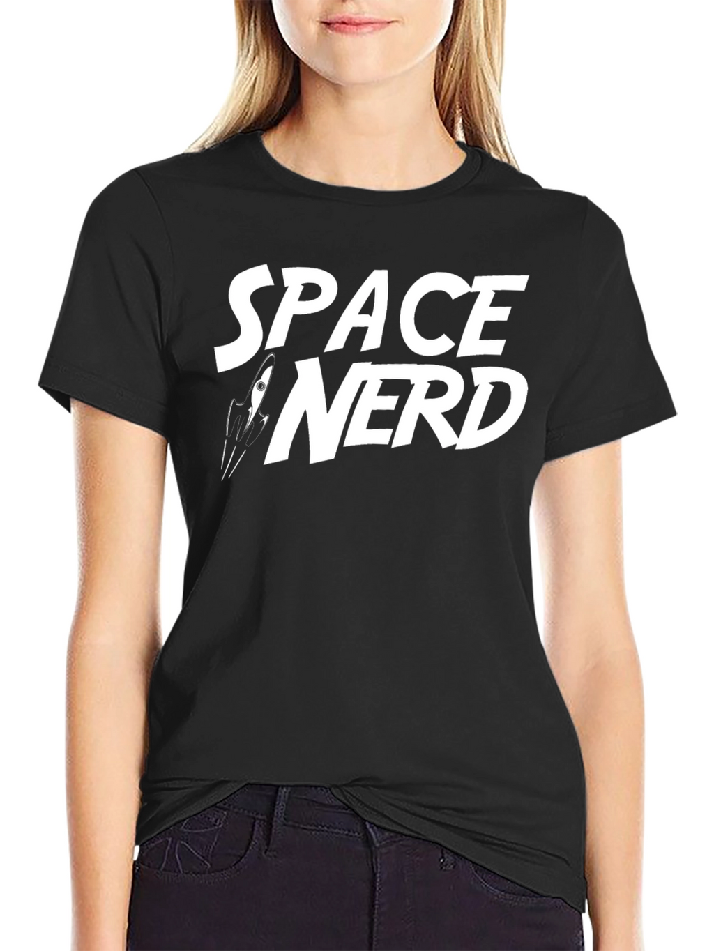 Space Nerd Graphic Tee - Black Cotton T-Shirt
