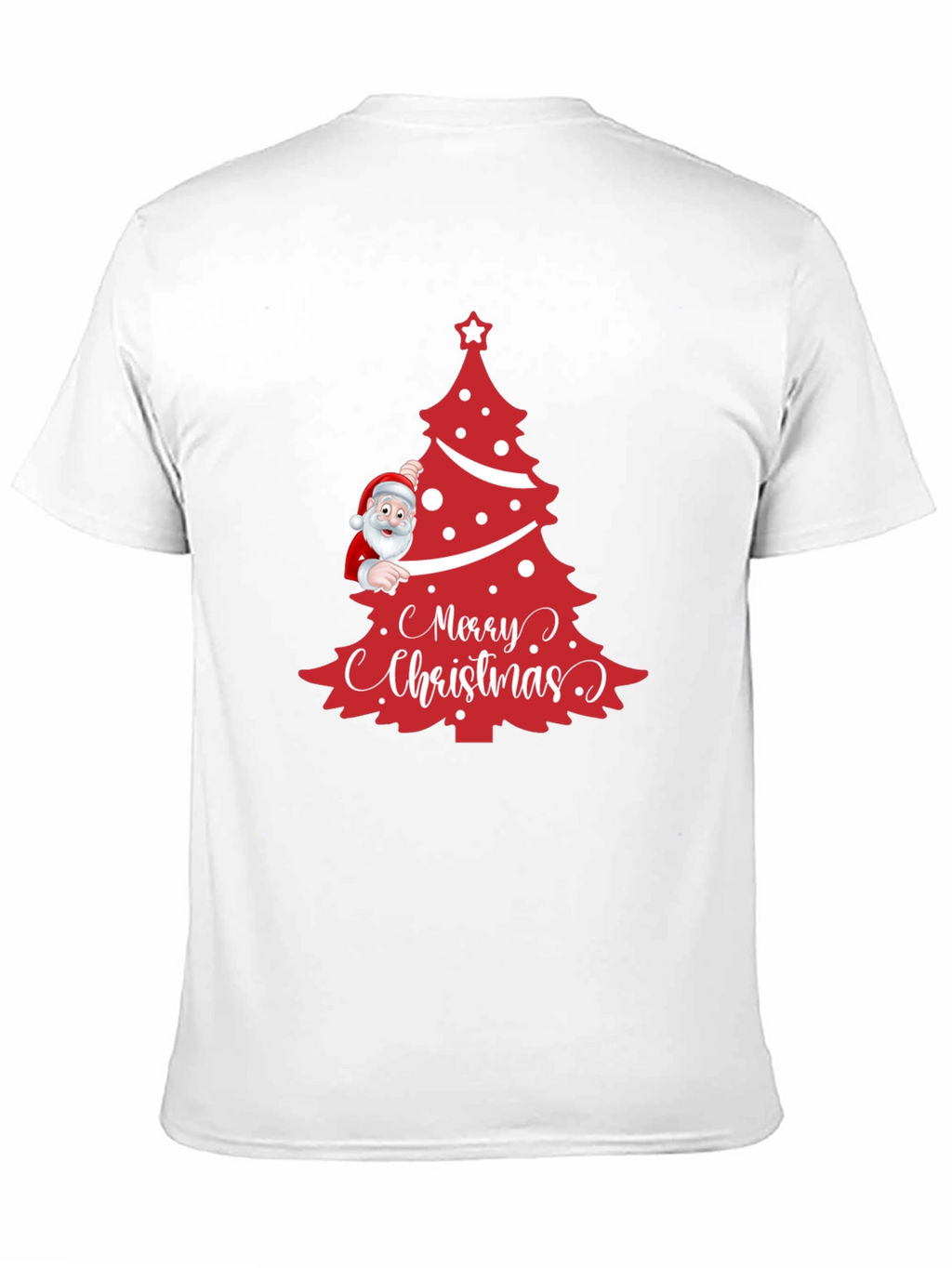 Festive Merry Christmas Tree Santa Graphic Tee
