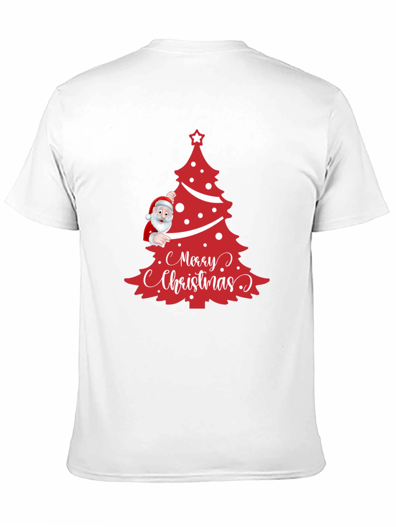 Festive Merry Christmas Tree Santa Graphic Tee