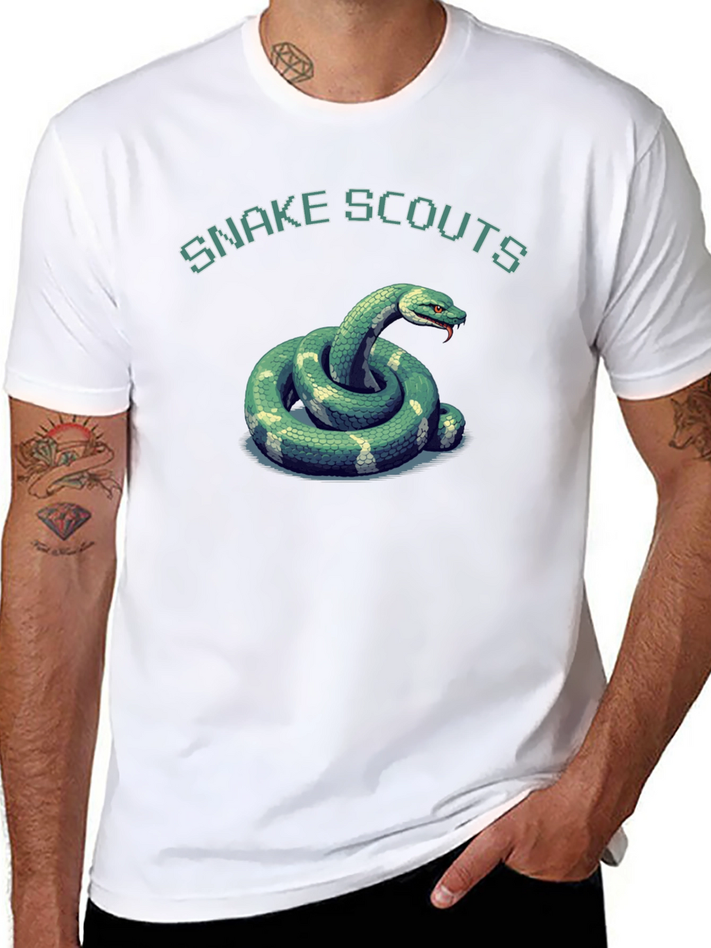 Snake Scouts Graphic T-Shirt - Black Cotton Tee