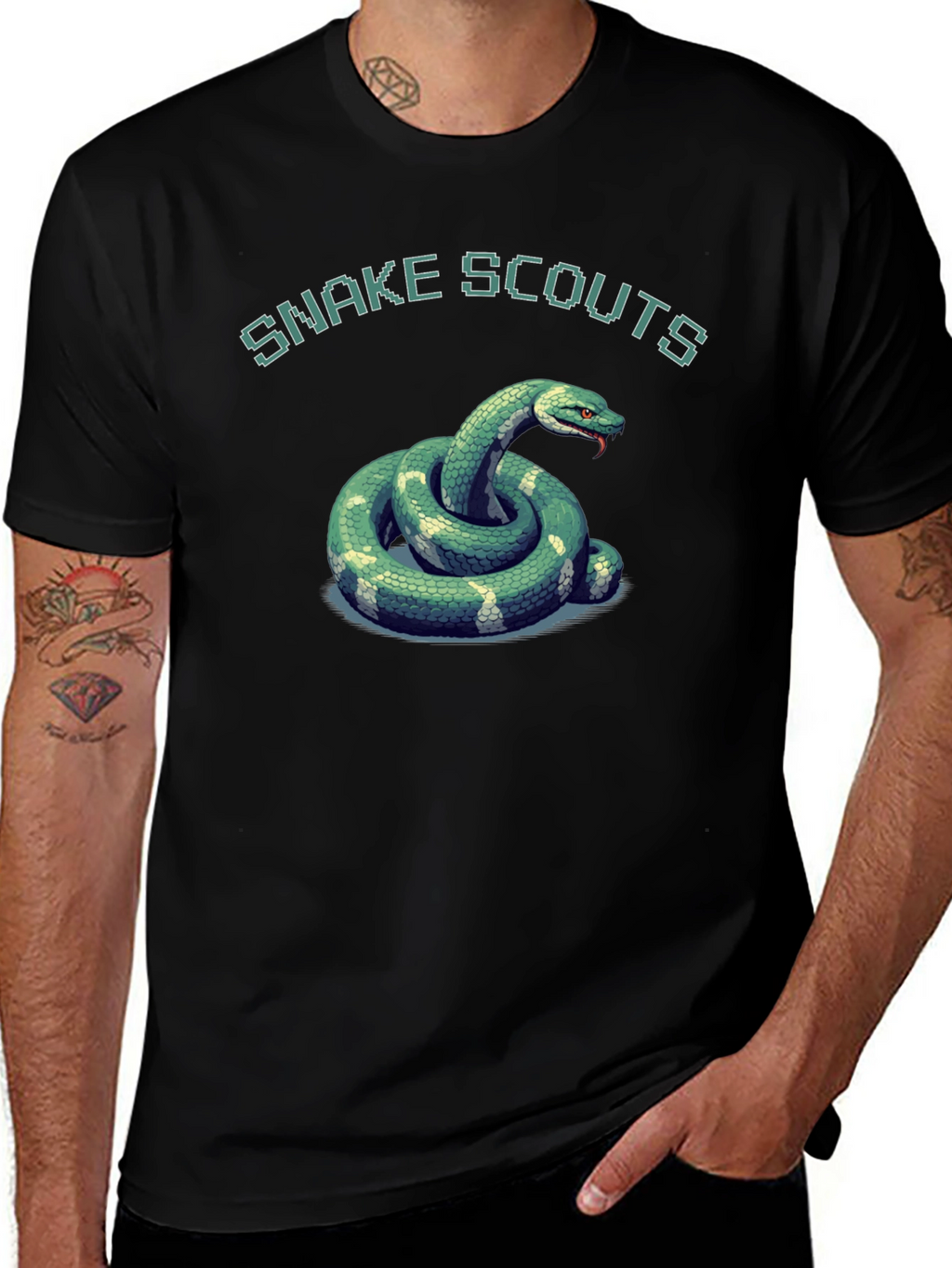 Snake Scouts Graphic T-Shirt - Black Cotton Tee
