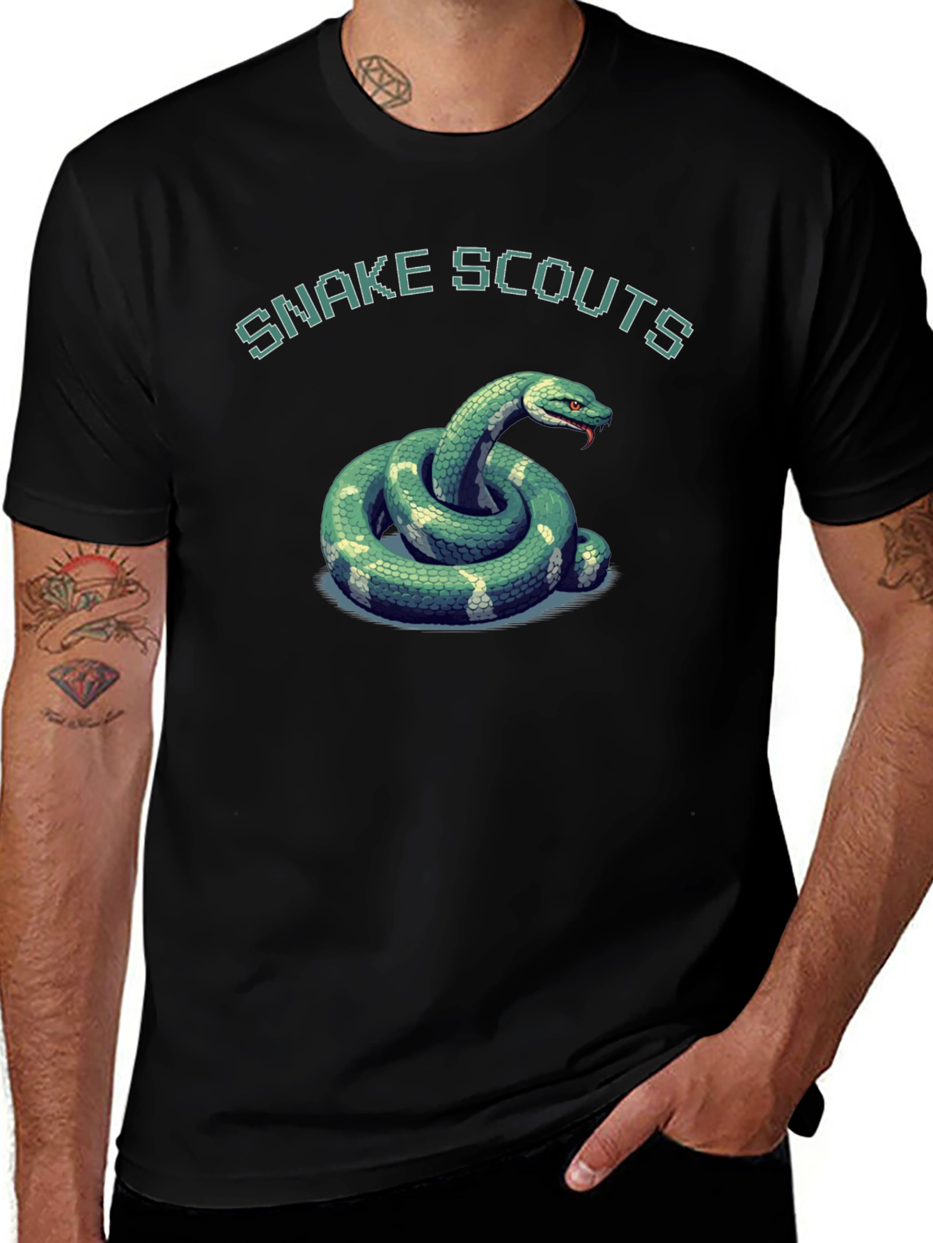 Snake Scouts Graphic T-Shirt - Black Cotton Tee
