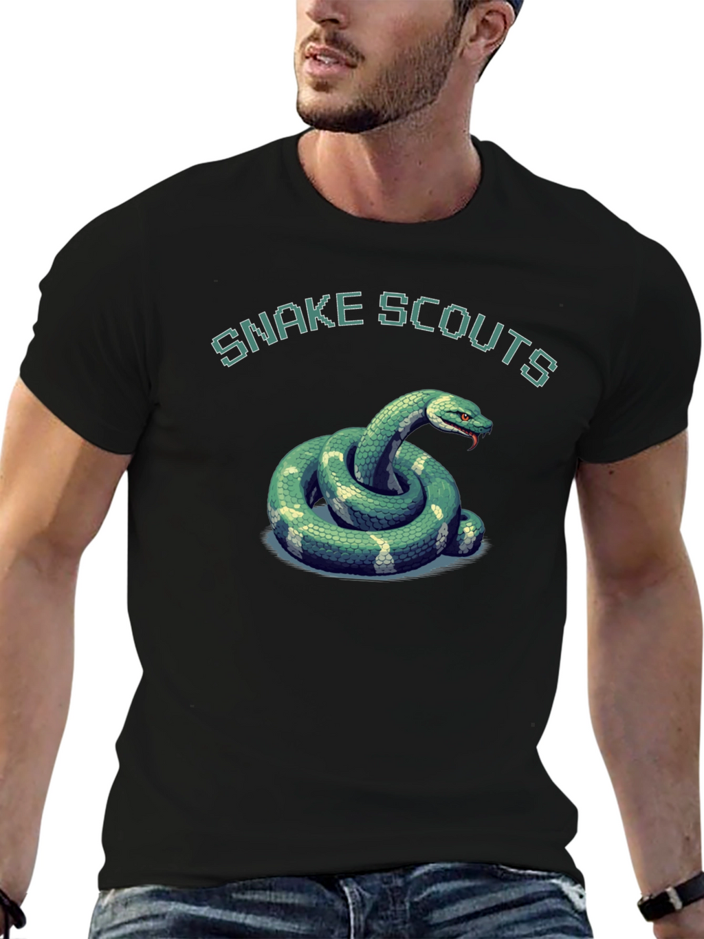 Snake Scouts Graphic T-Shirt - Black Cotton Tee