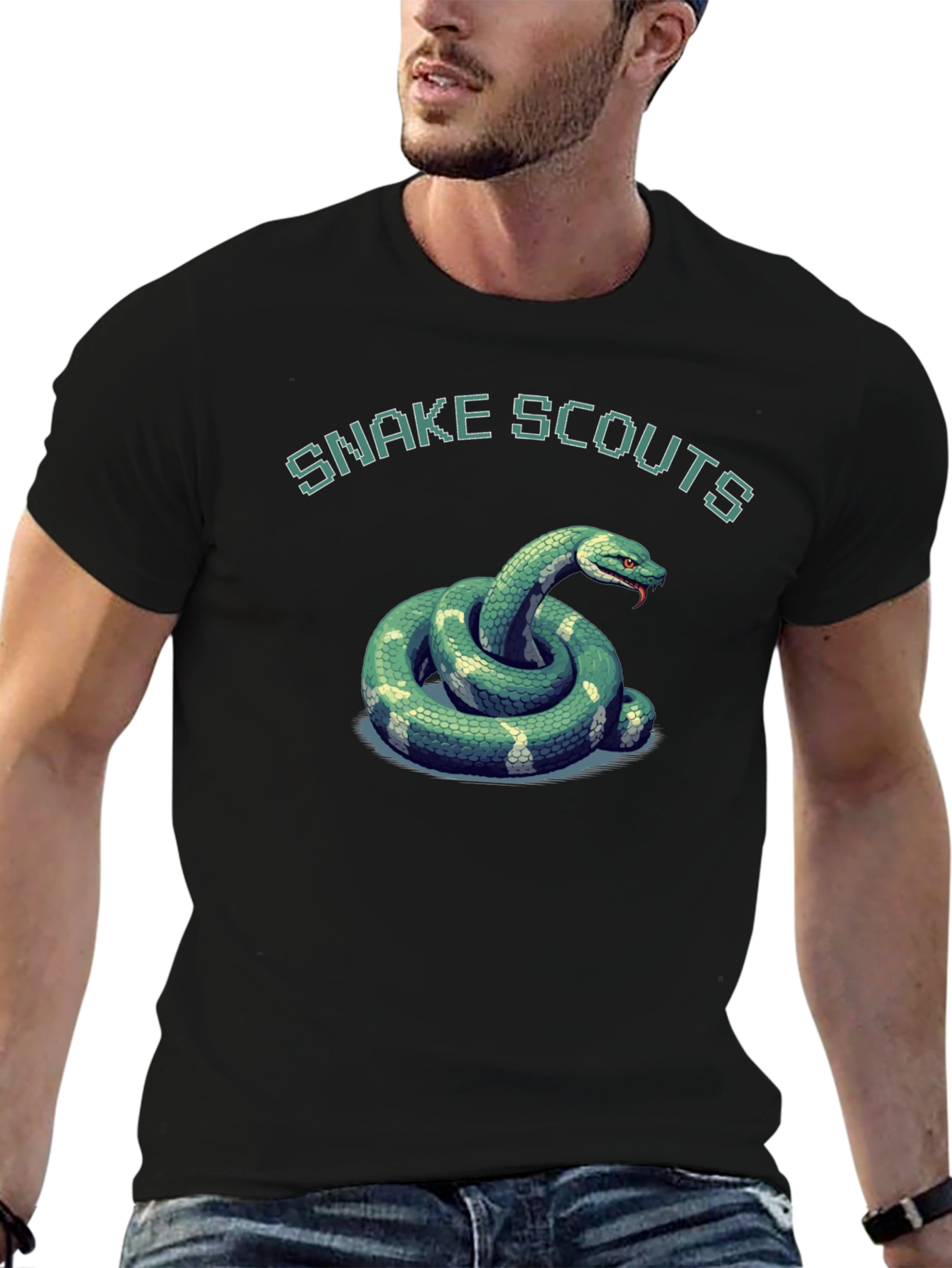Snake Scouts Graphic T-Shirt - Black Cotton Tee