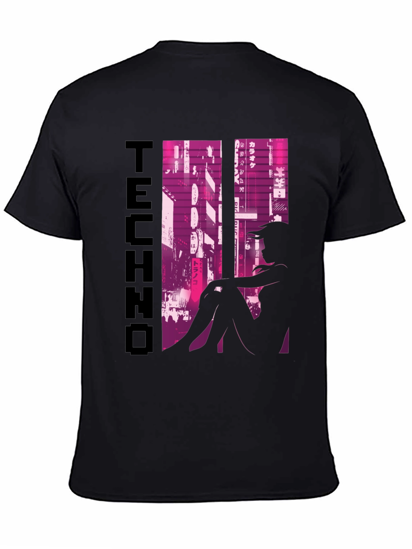 Techno Anime Girl Graphic T-Shirt
