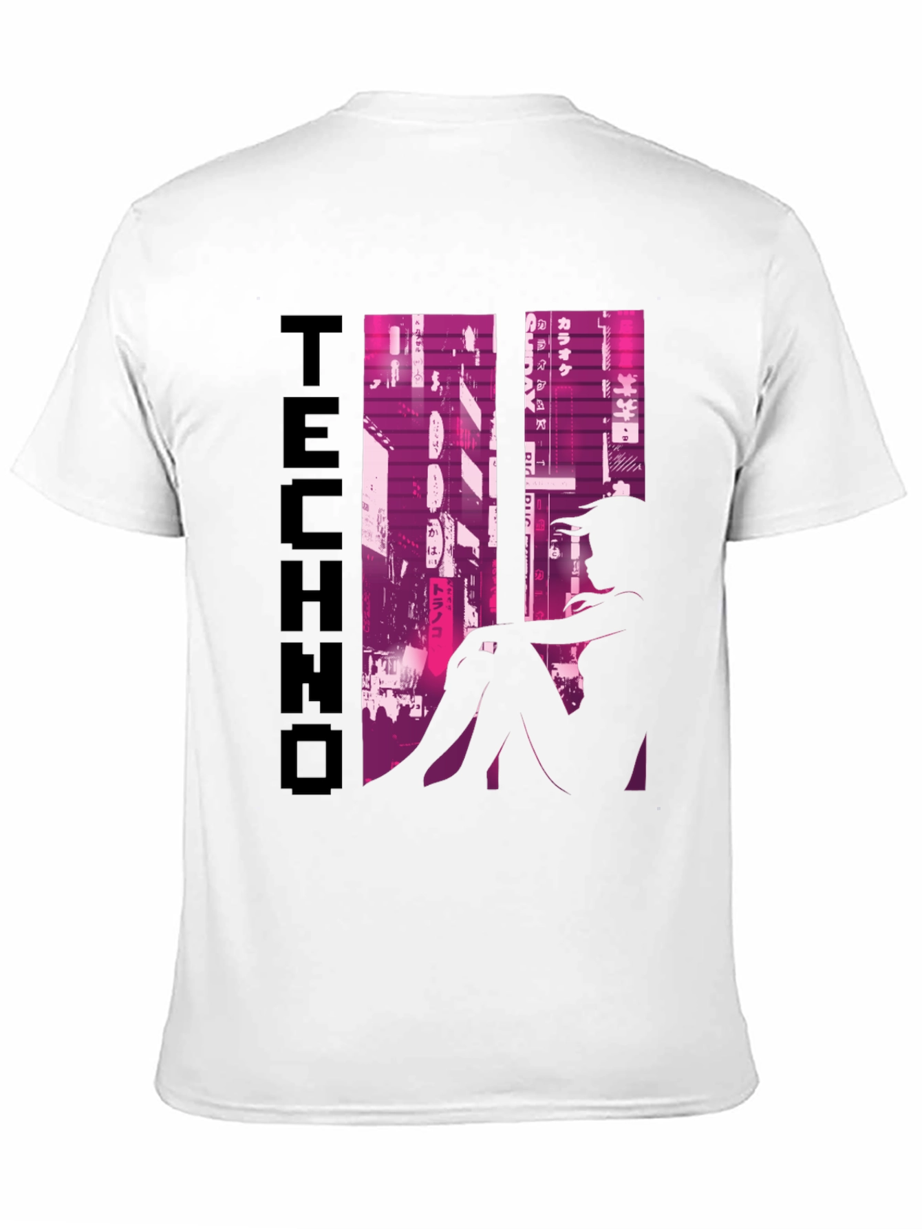 Techno Anime Girl Graphic T-Shirt
