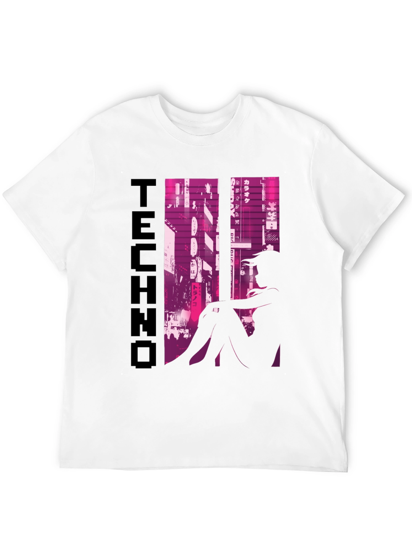 Techno Anime Girl Graphic T-Shirt