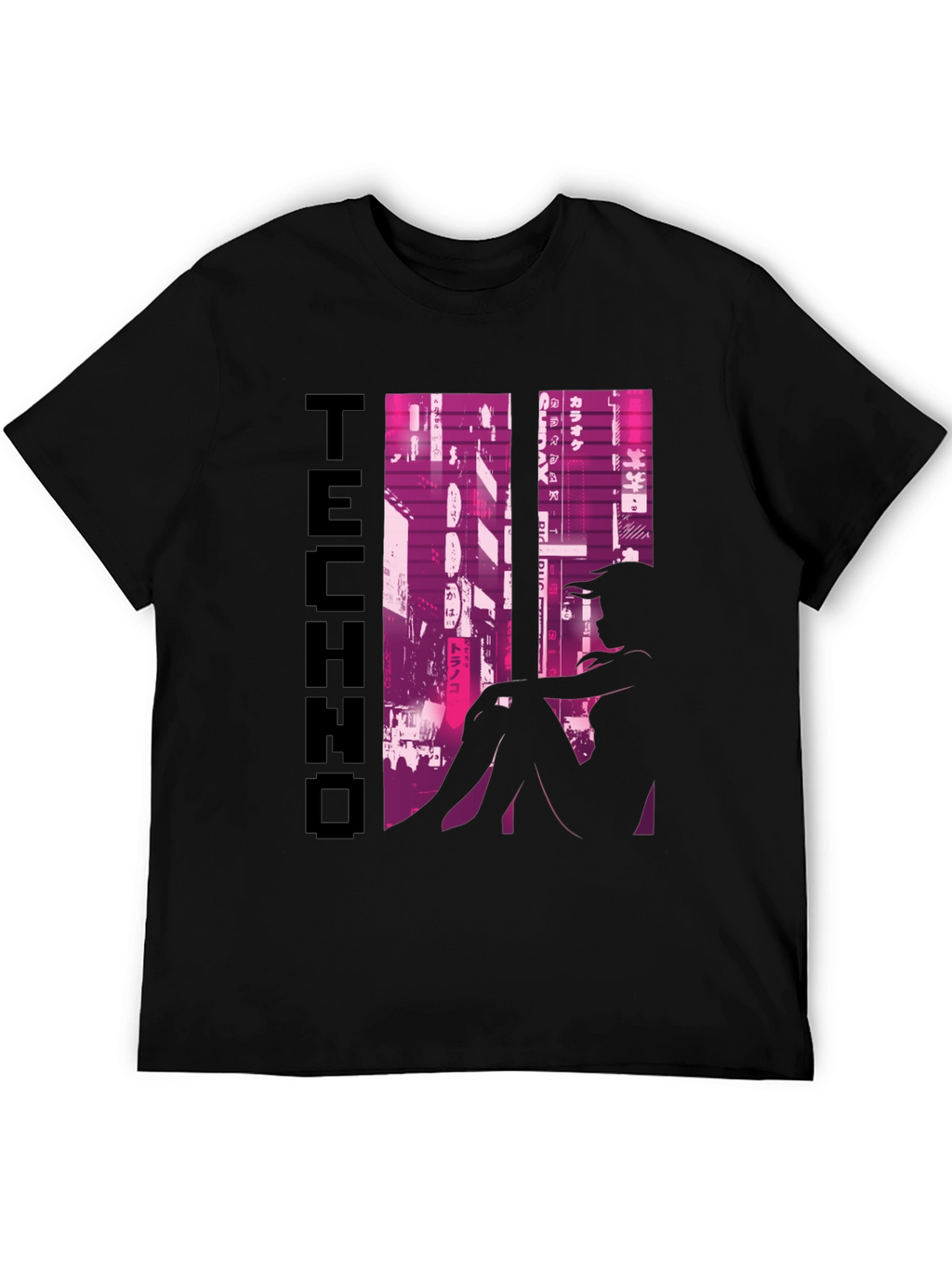 Techno Anime Girl Graphic T-Shirt
