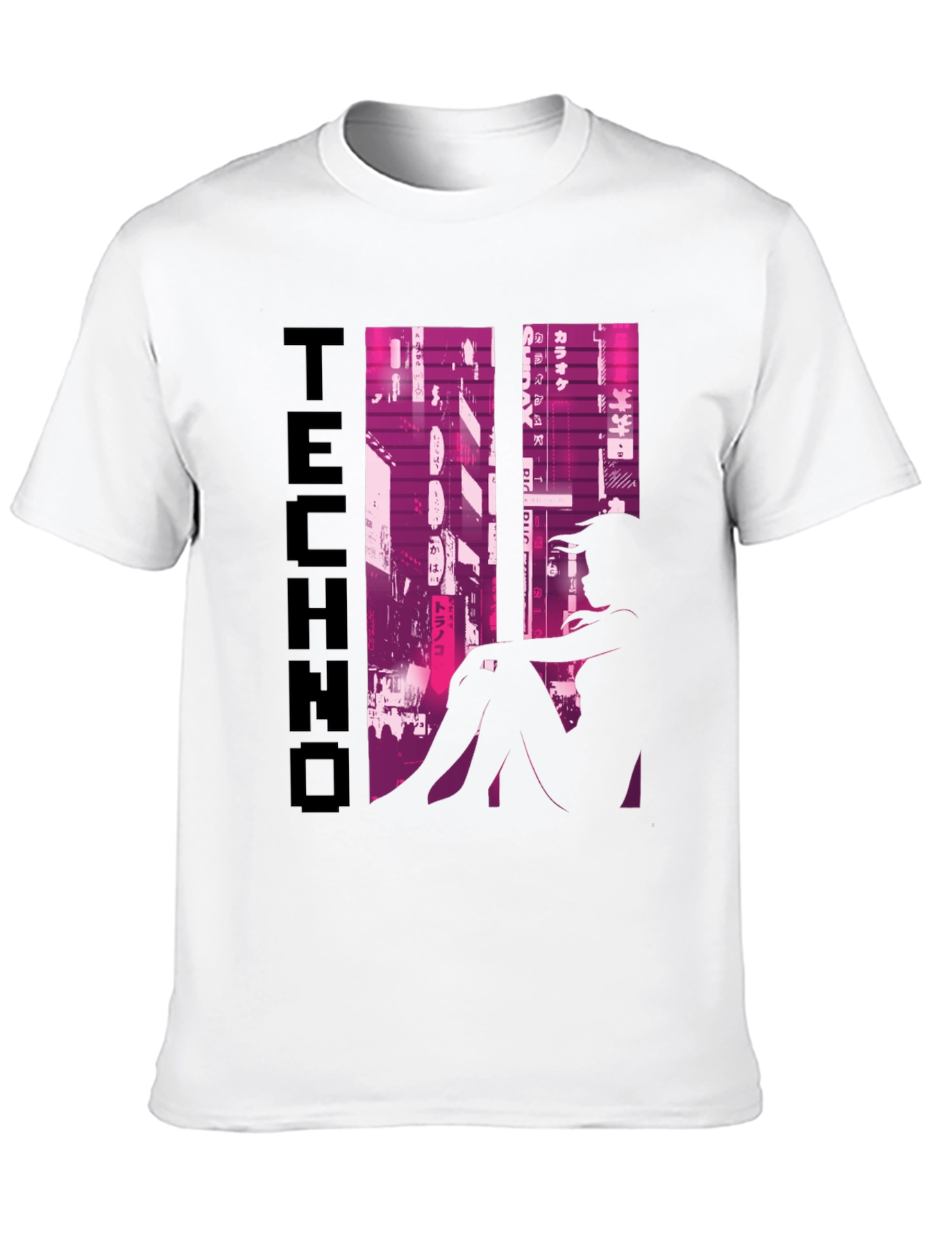 Techno Anime Girl Graphic T-Shirt