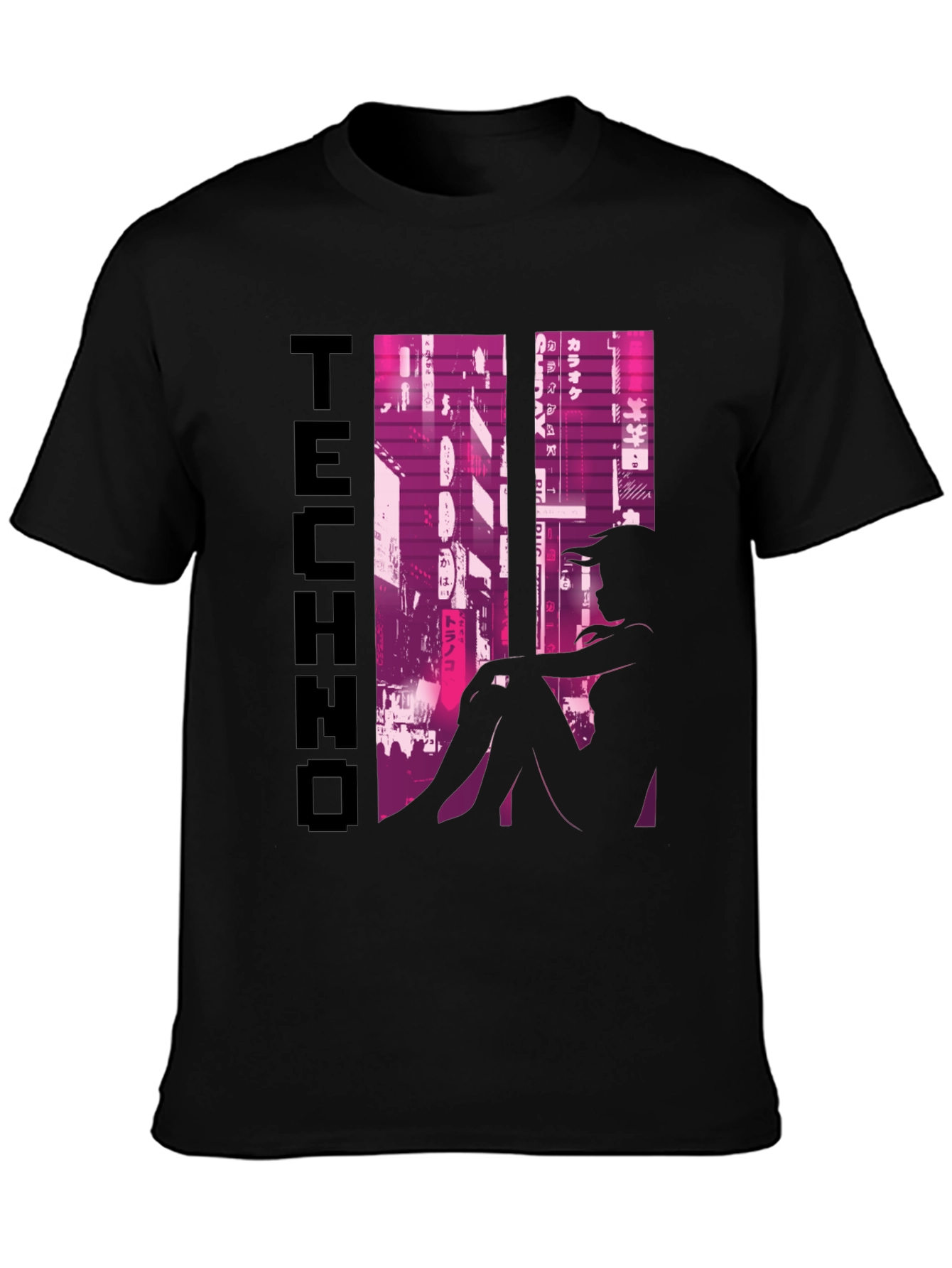 Techno Anime Girl Graphic T-Shirt