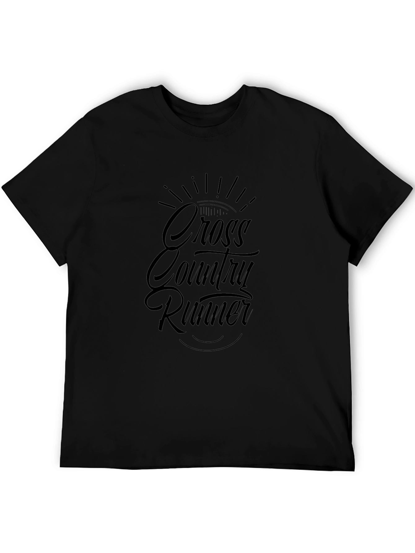 Cross Country Runner Graphic Tee - Sporty Black T-Shirt