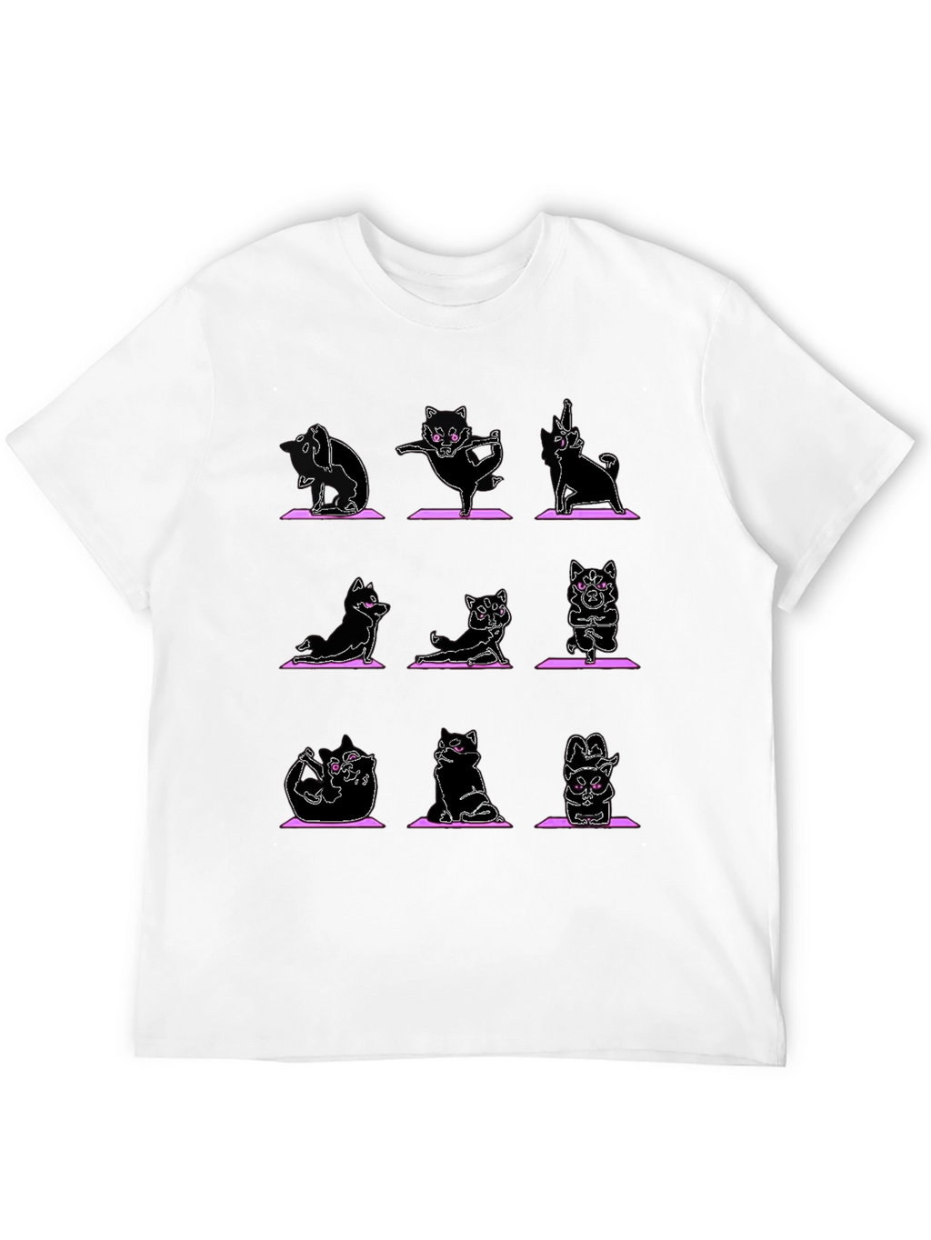 Yoga Cat Graphic Black T-Shirt