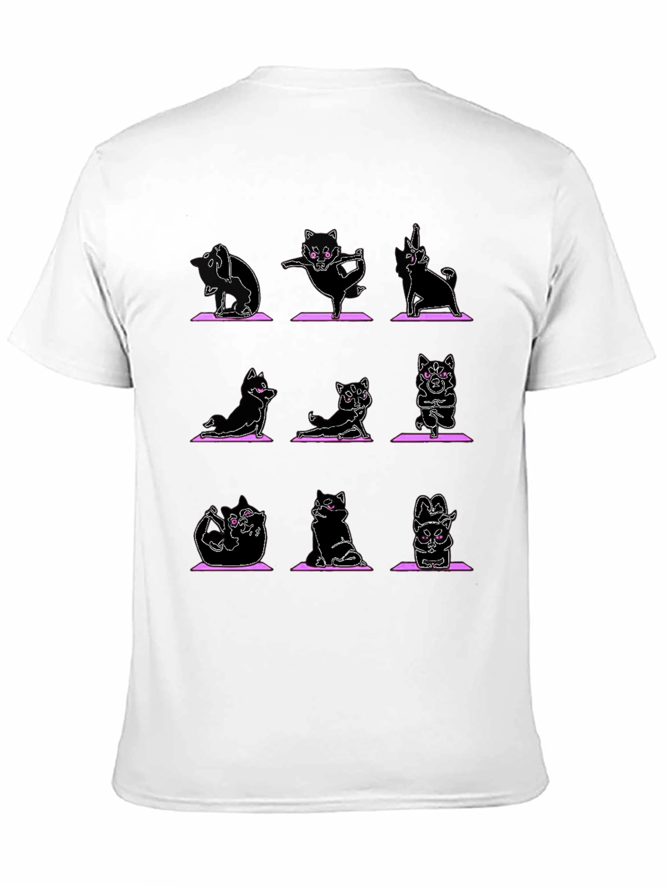 Yoga Cat Graphic Black T-Shirt