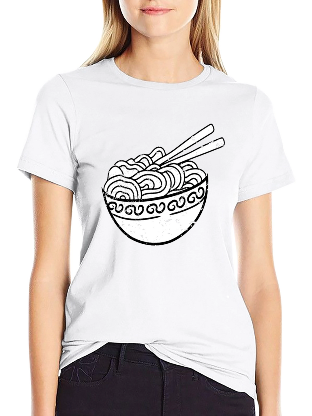 Ramen Bowl Graphic Tee - Black Casual T-Shirt