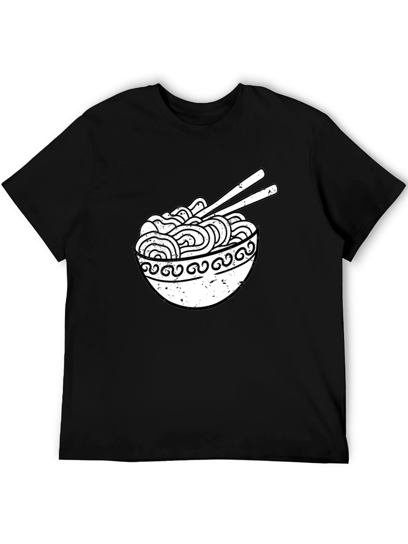 Ramen Bowl Graphic Tee - Black Casual T-Shirt