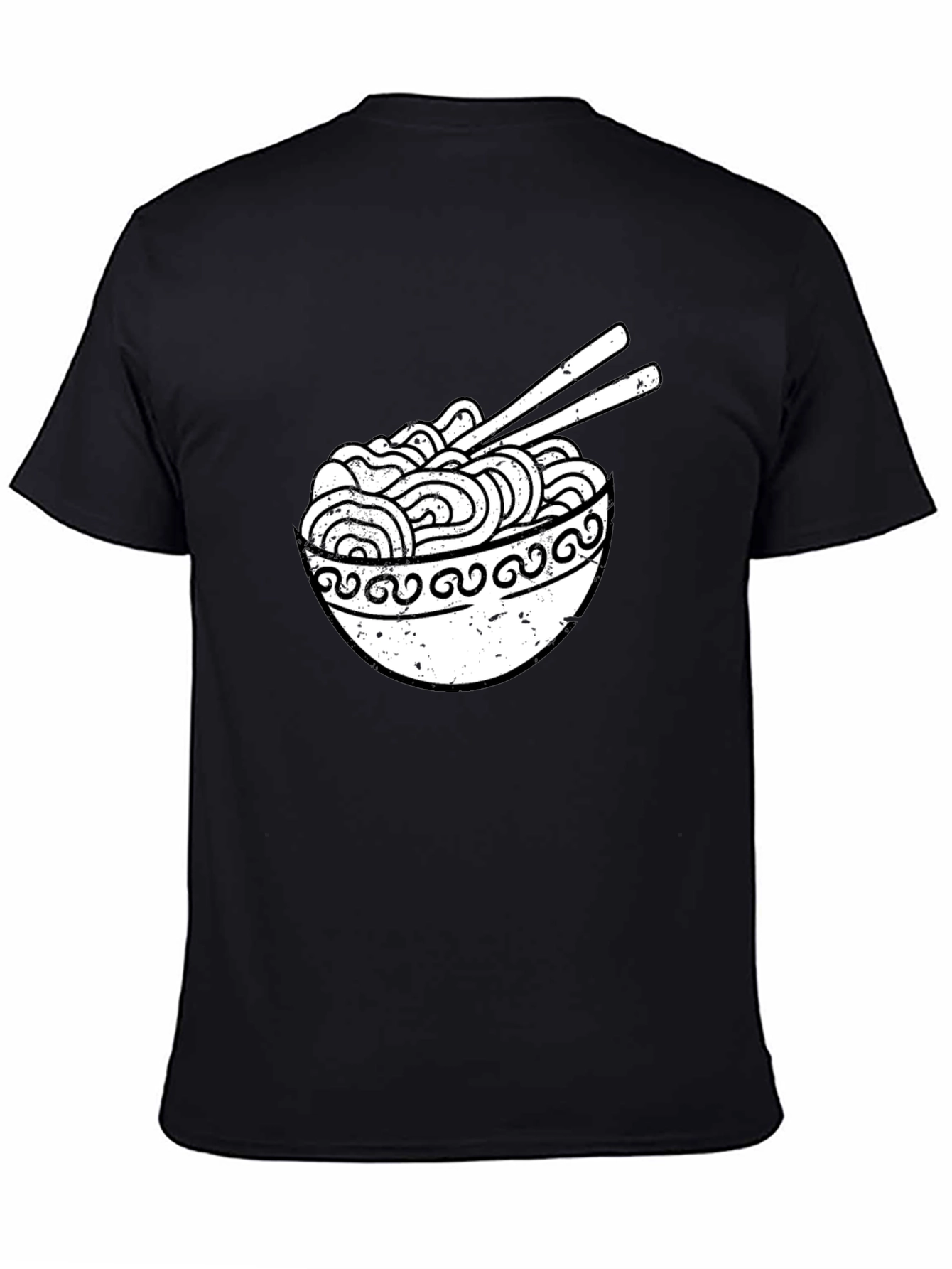 Ramen Bowl Graphic Tee - Black Casual T-Shirt