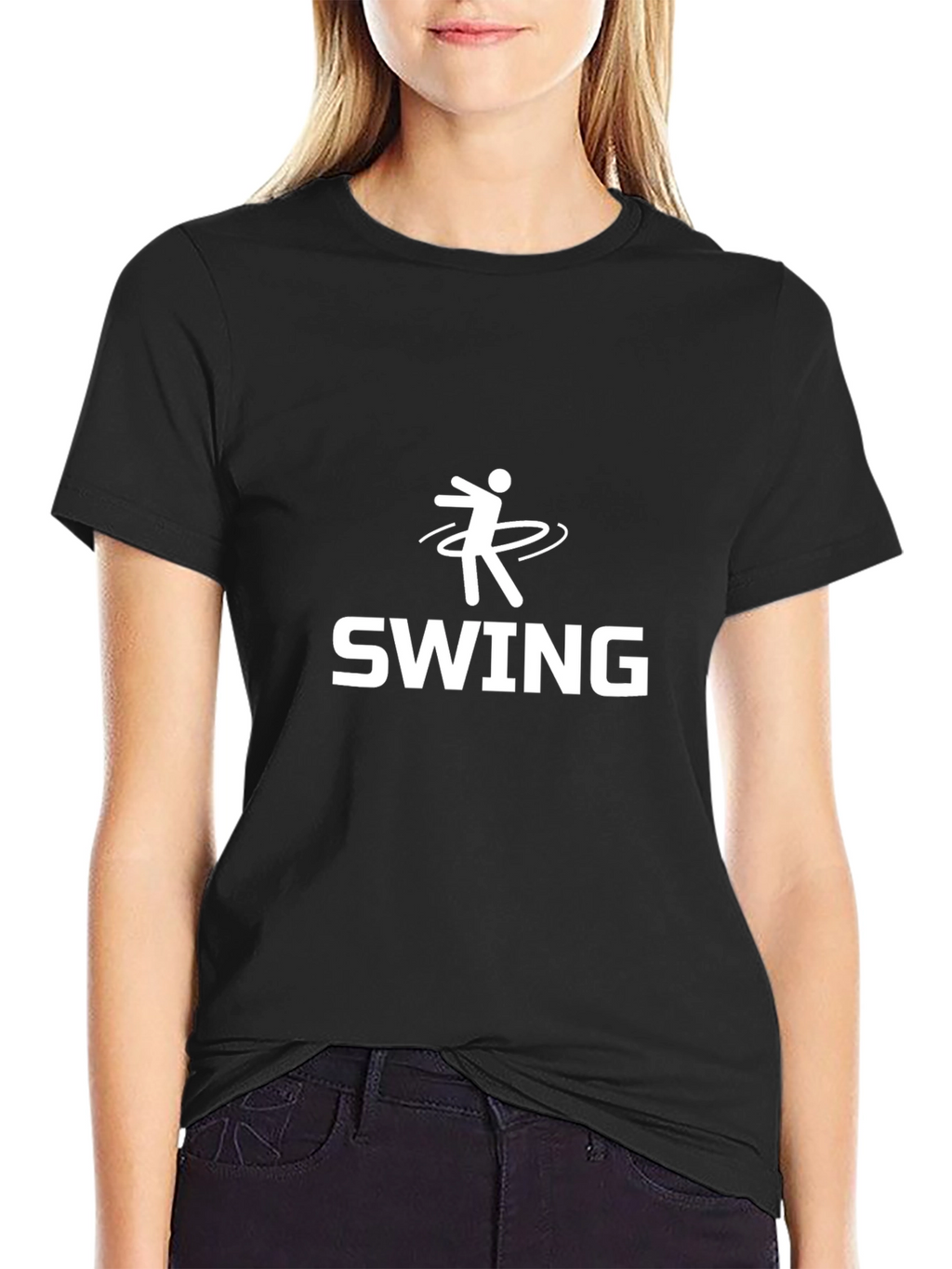 Swing Dance Graphic Tee - Black Cotton T-Shirt