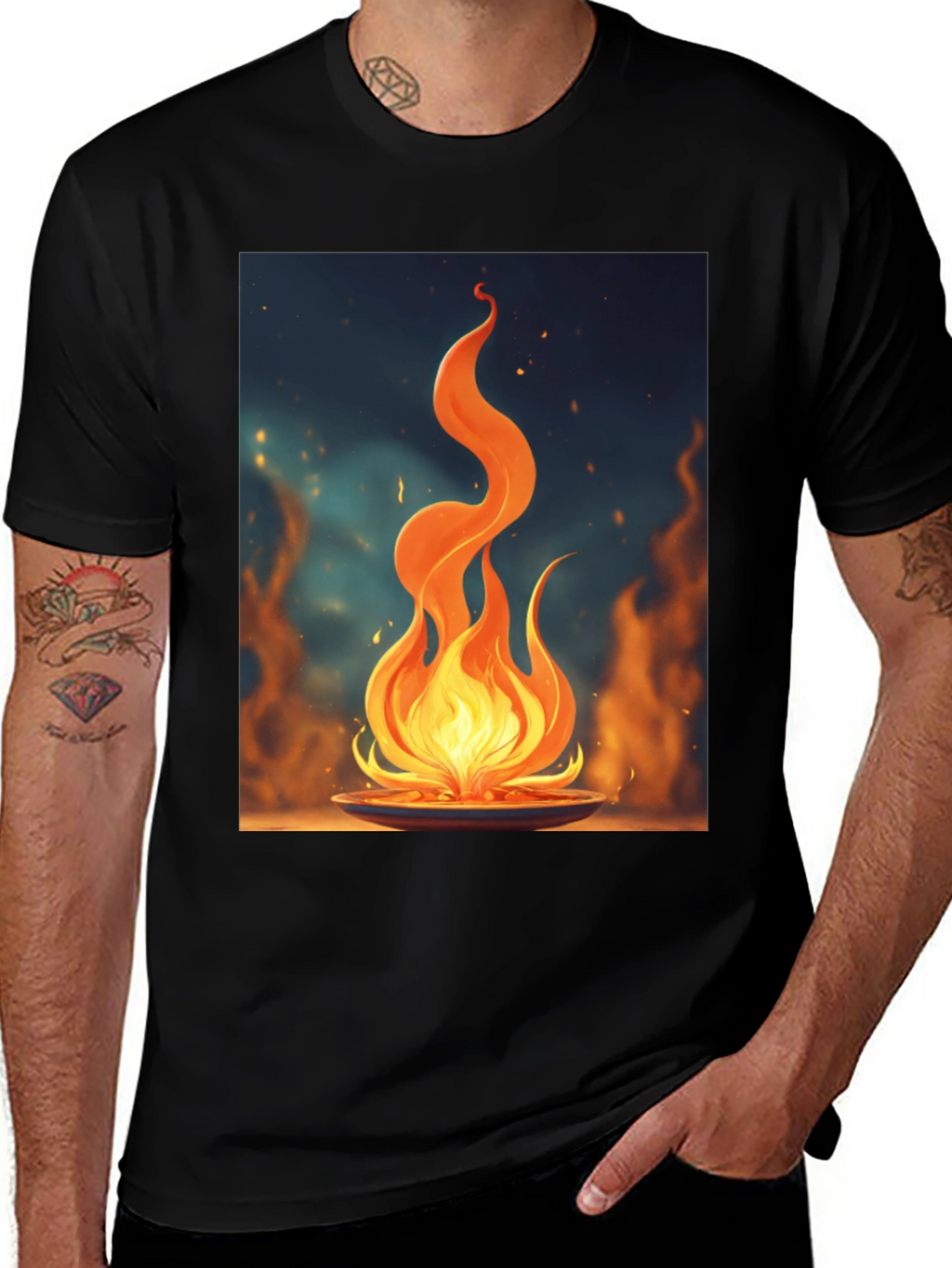 Fiery Flame Graphic Tee - Bold Statement Shirt