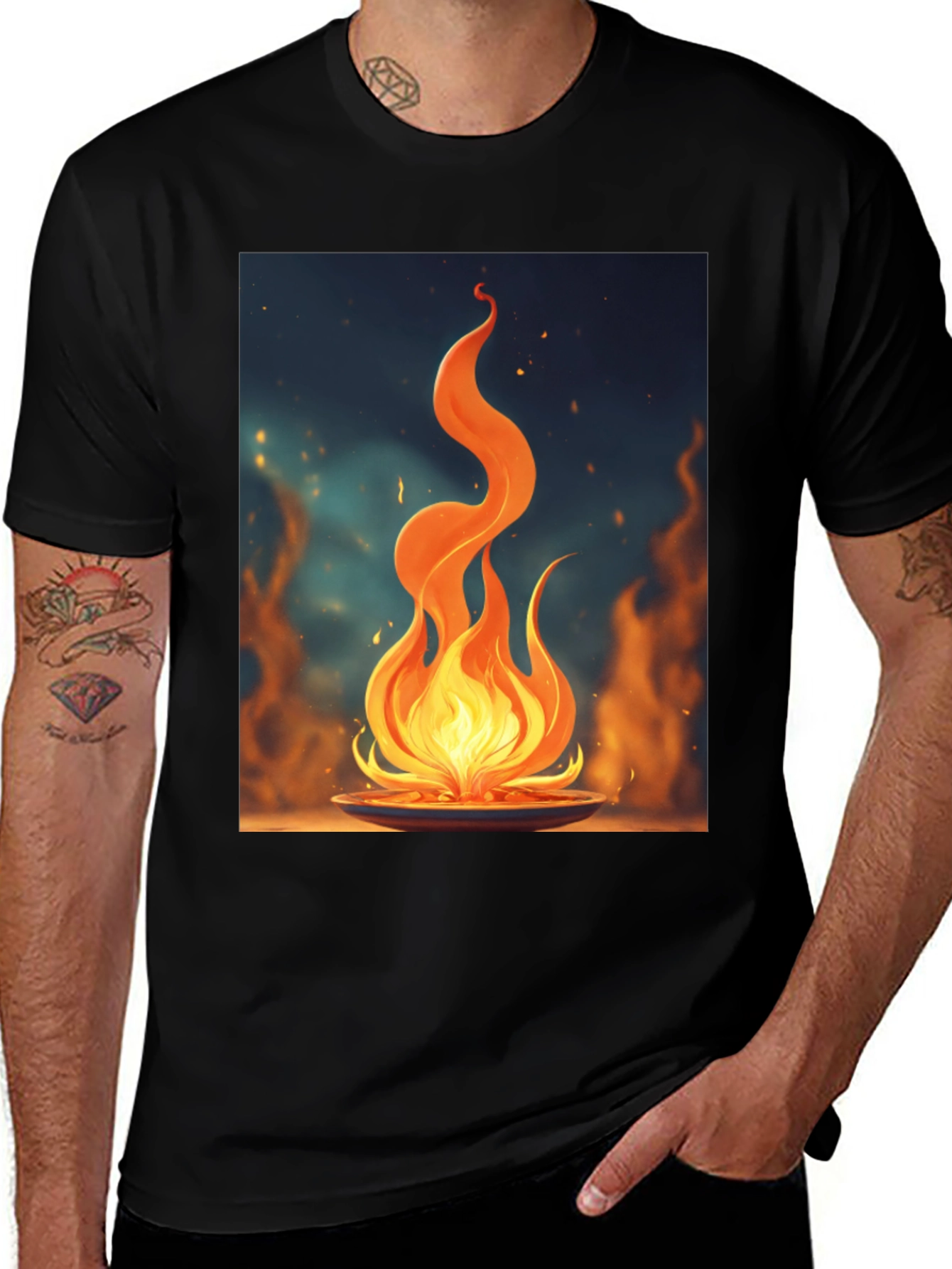 Fiery Flame Graphic Tee - Bold Statement Shirt