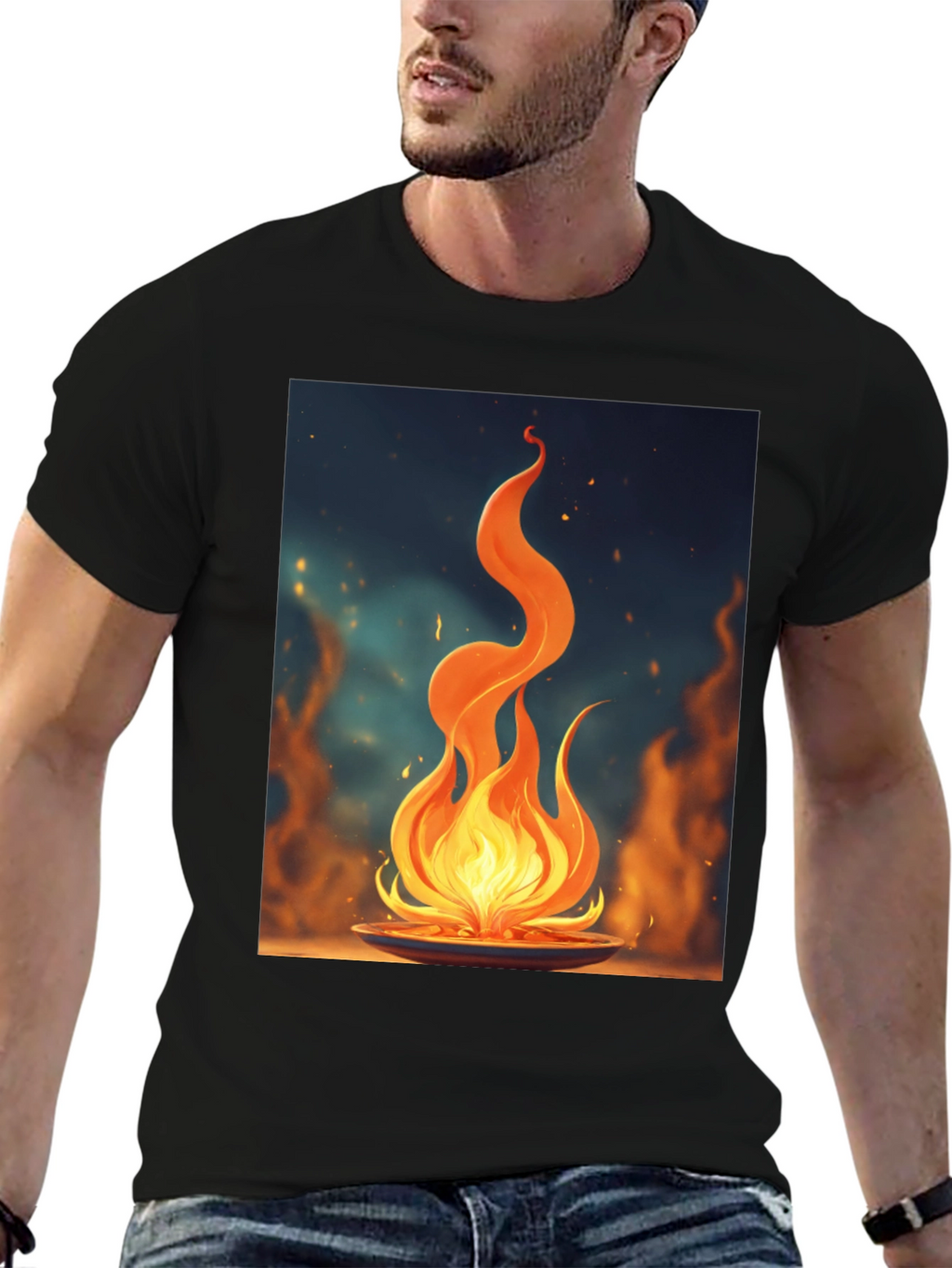 Fiery Flame Graphic Tee - Bold Statement Shirt