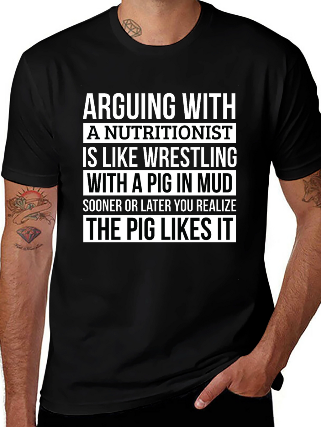 Nutritionist Pig in Mud T-Shirt