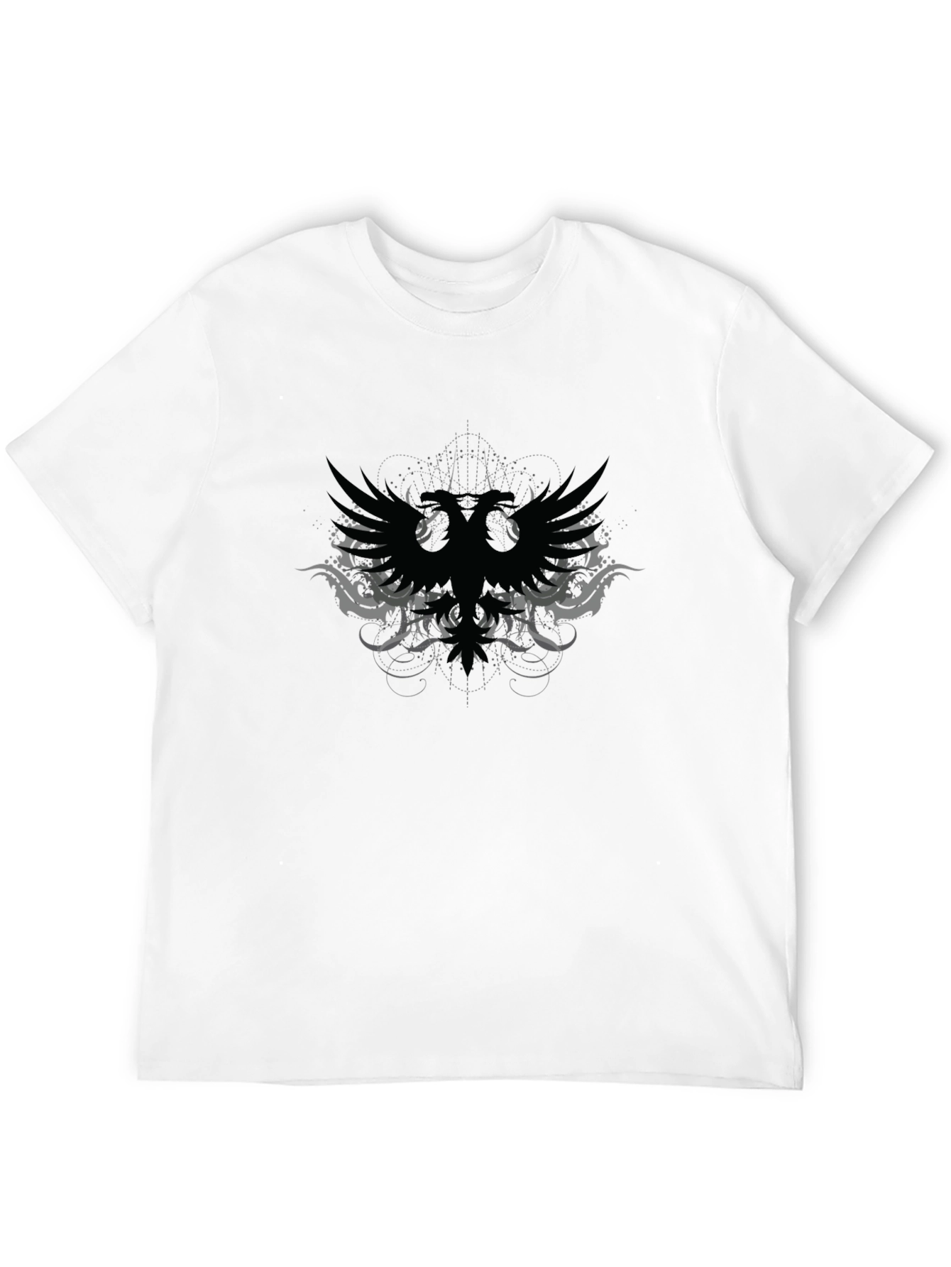 Black Graphic Tee - Double Headed Eagle Design