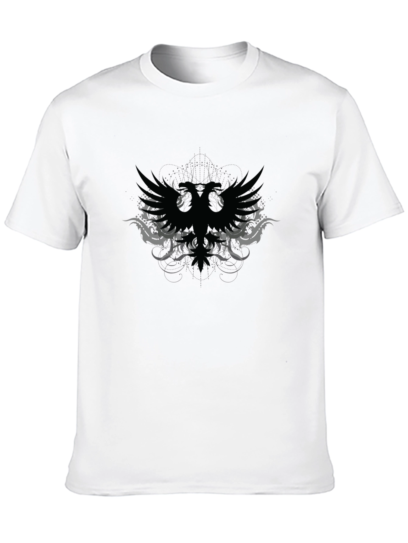 Black Graphic Tee - Double Headed Eagle Design